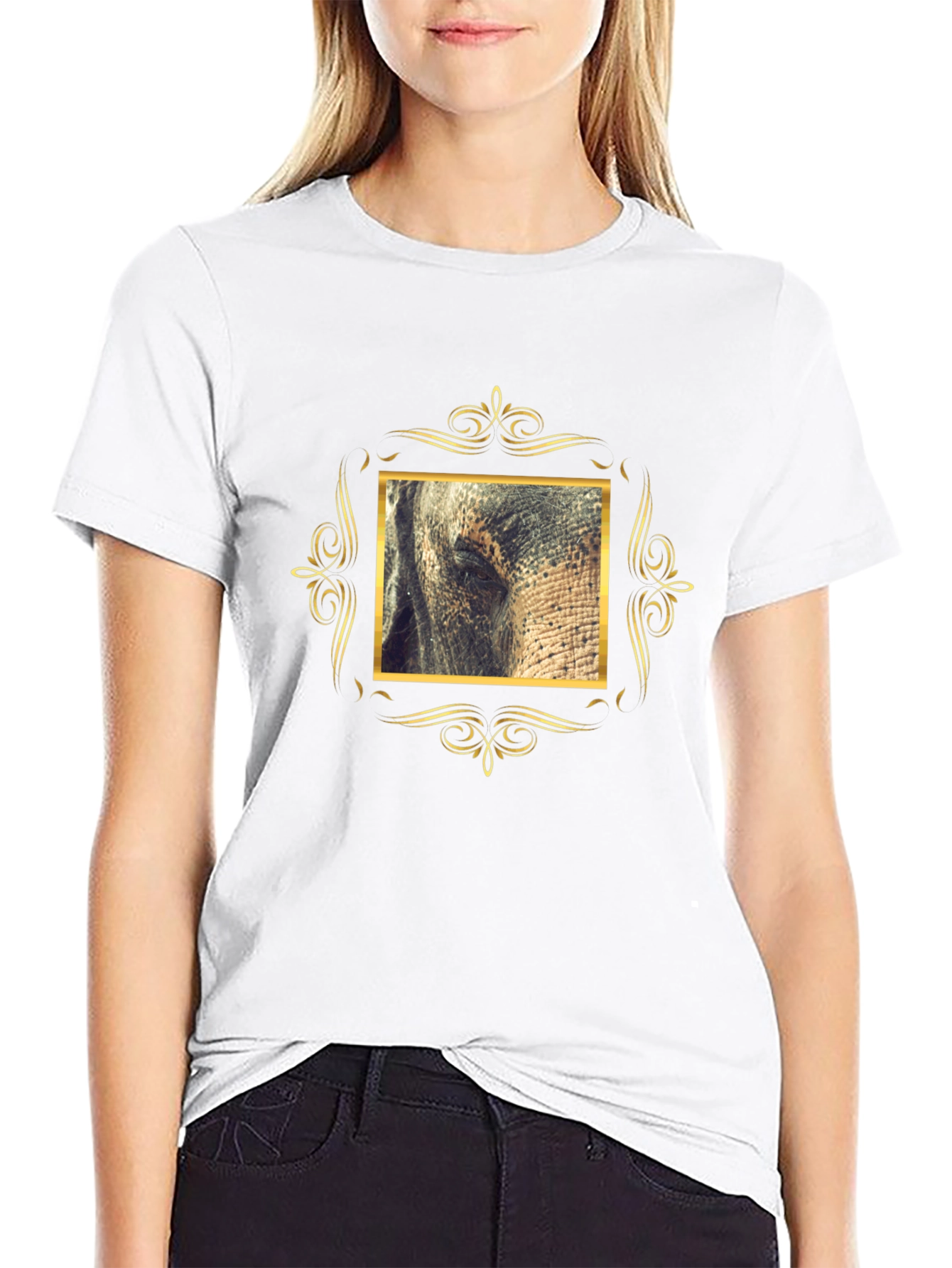 Elephant Eye Framed Graphic Tee - Mens Black T-Shirt