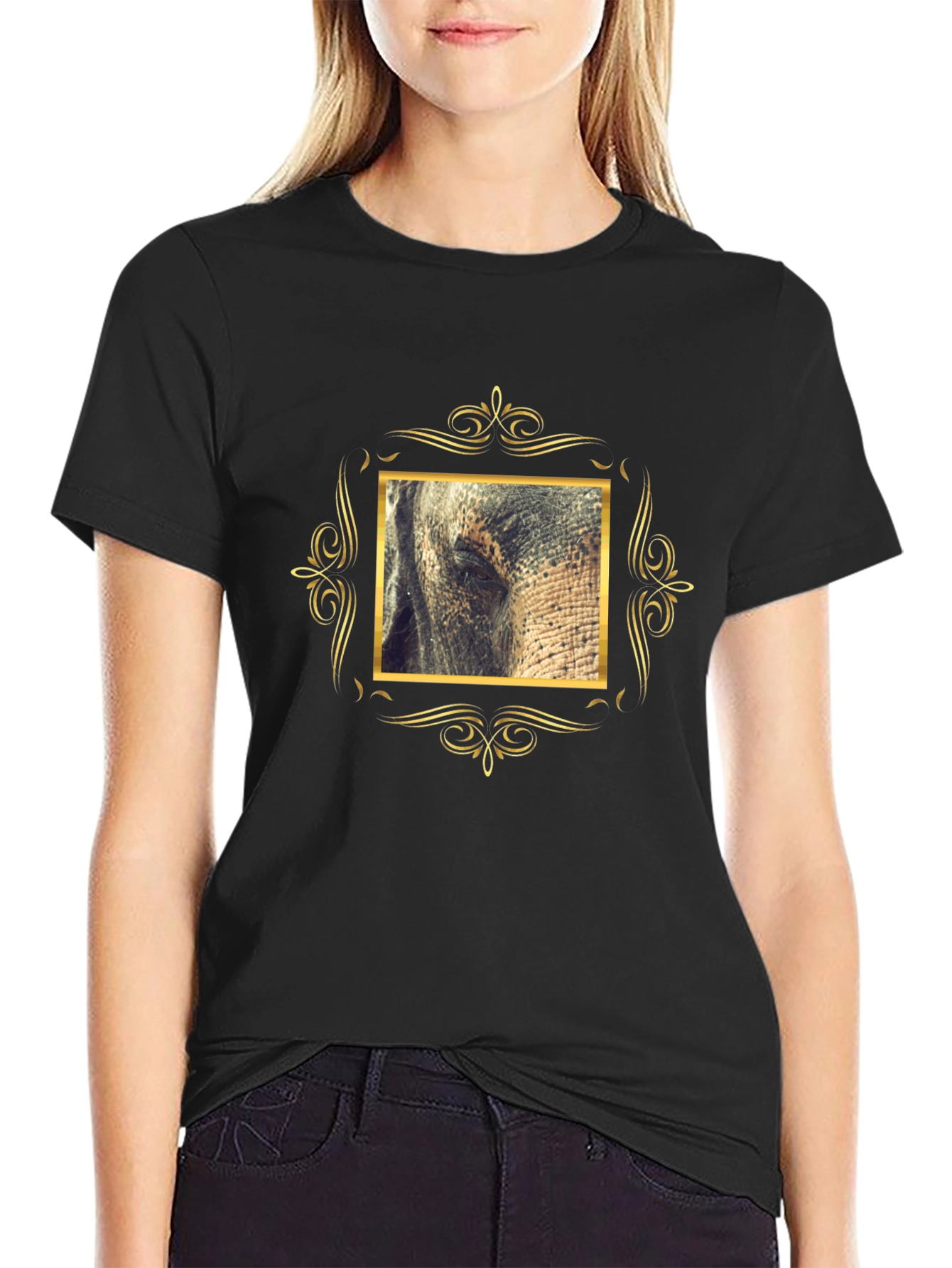 Elephant Eye Framed Graphic Tee - Mens Black T-Shirt