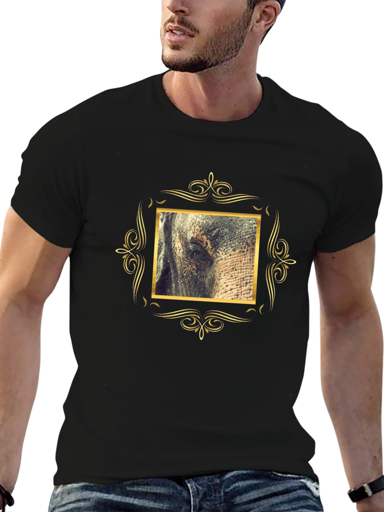Elephant Eye Framed Graphic Tee - Mens Black T-Shirt
