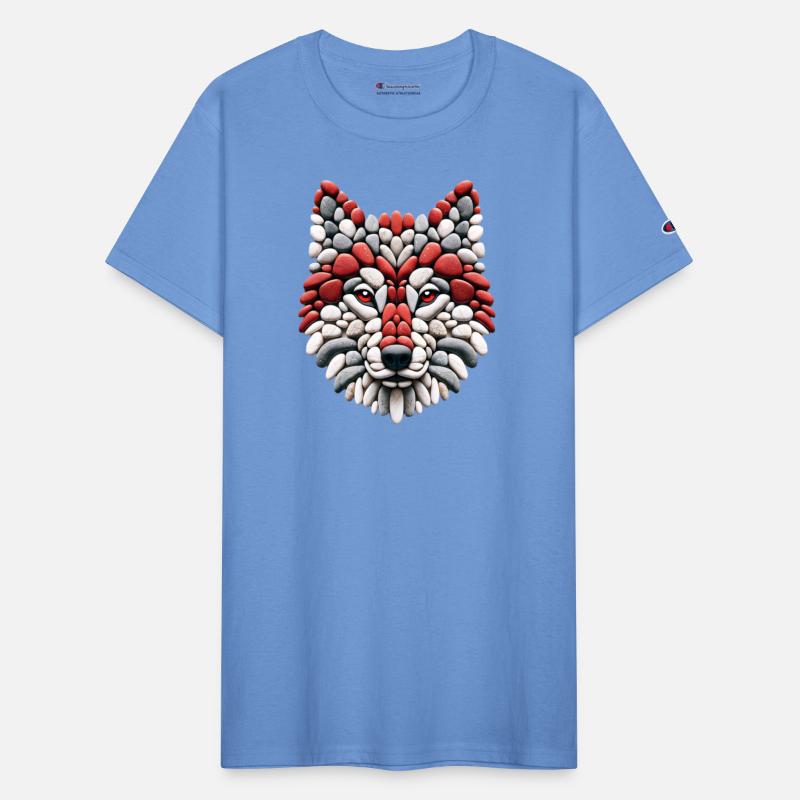 Mosaic Wolf Gaze - Canine Pebble Art