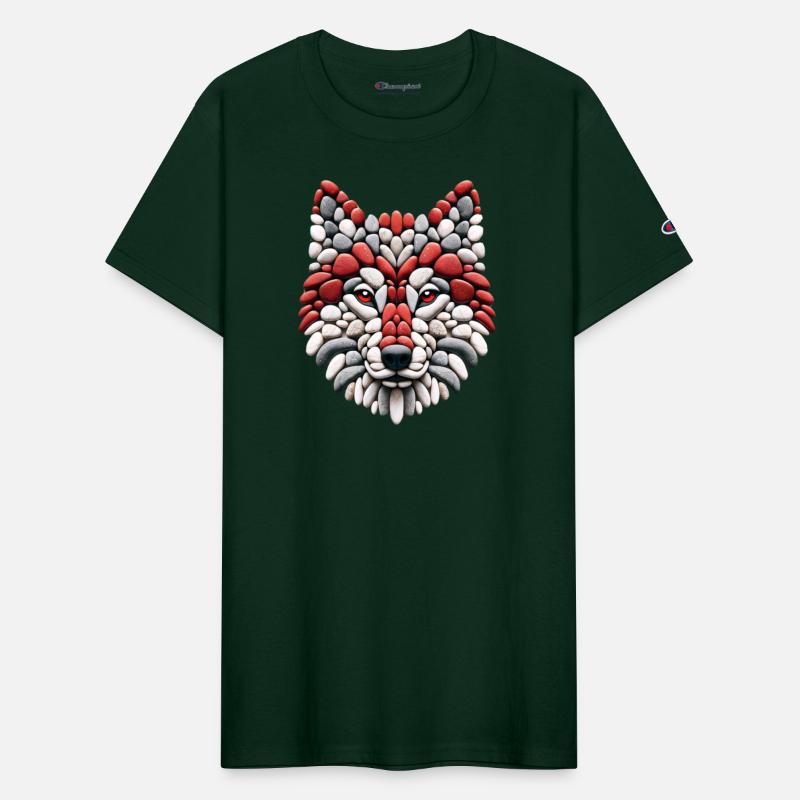 Mosaic Wolf Gaze - Canine Pebble Art