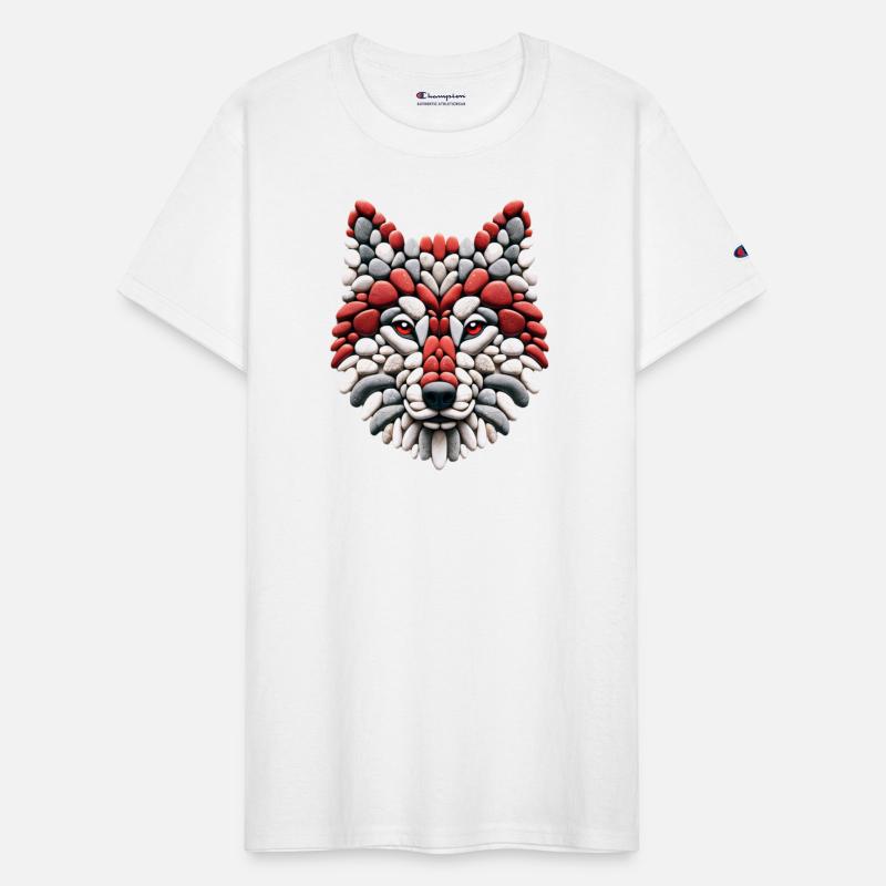 Mosaic Wolf Gaze - Canine Pebble Art