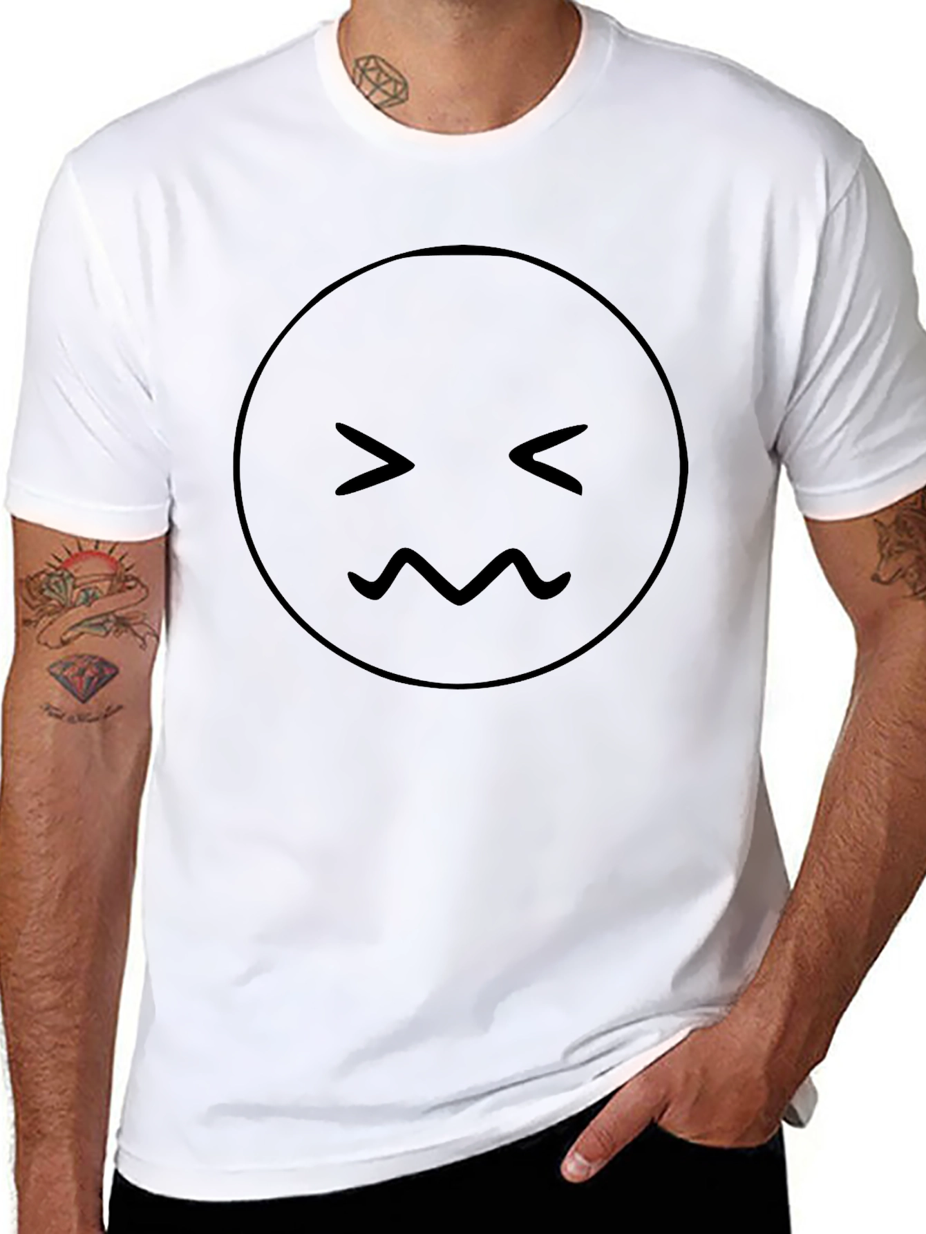 Black Graphic Tee - Discomfort Emoji