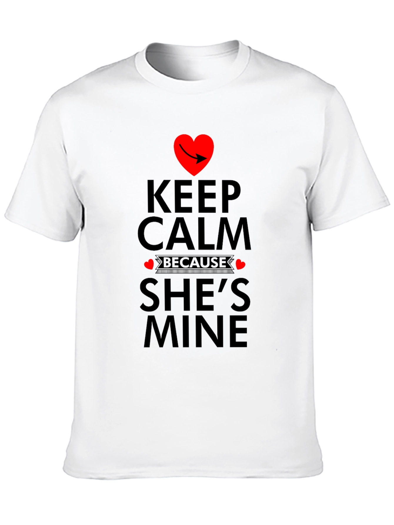Keep Calm Shes Mine Graphic Tee - Black