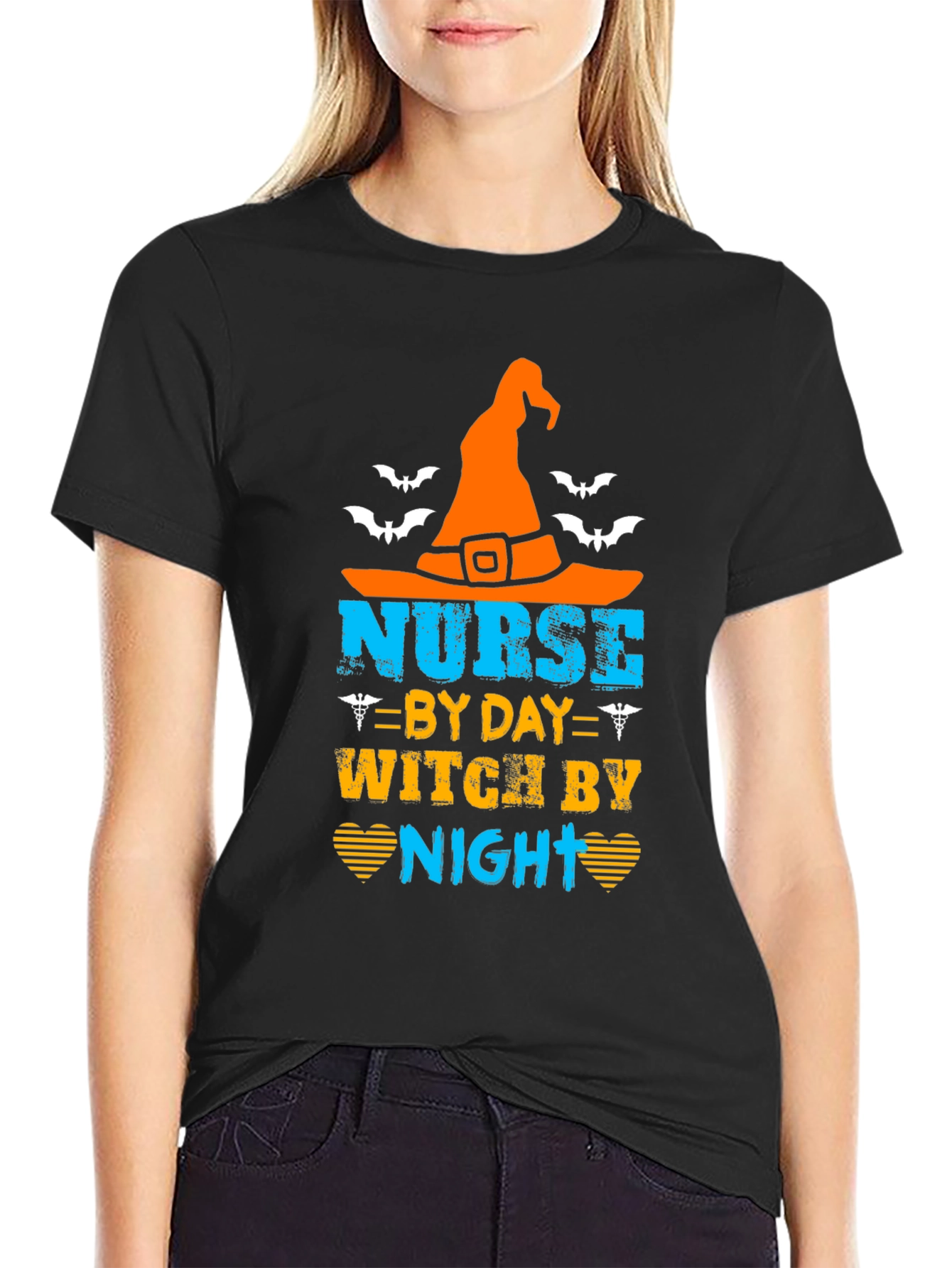 Nurse By Day Witch By Night Halloween T-Shirt