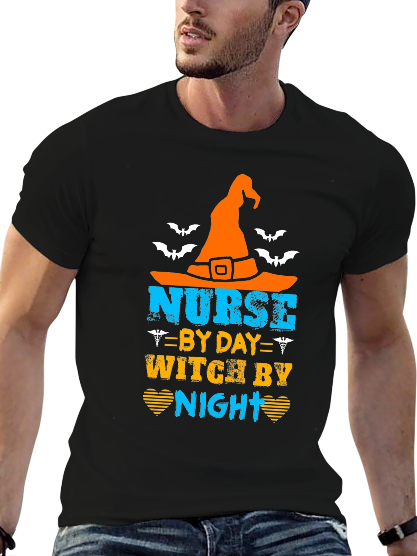 Nurse By Day Witch By Night Halloween T-Shirt