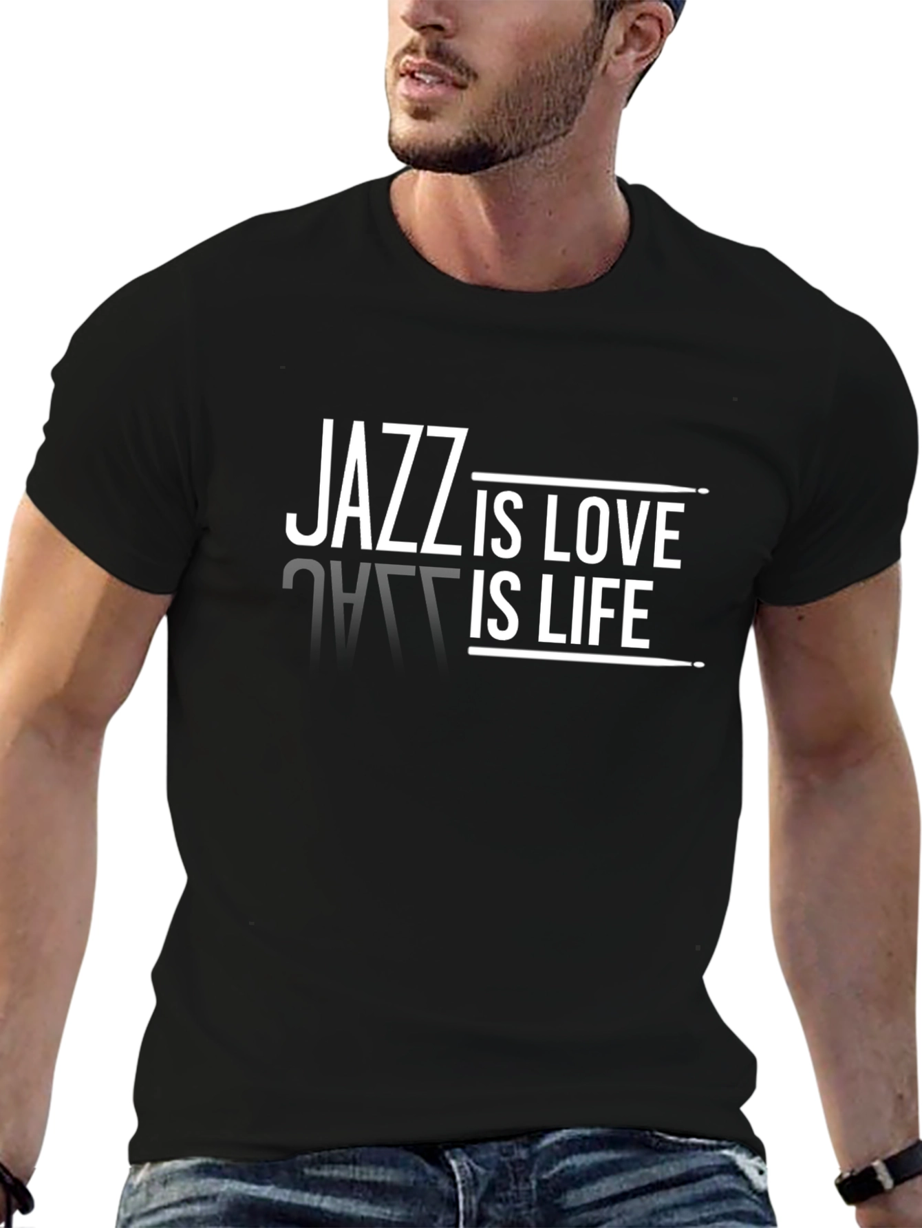 Jazz Is Love Is Life Black Graphic Tee