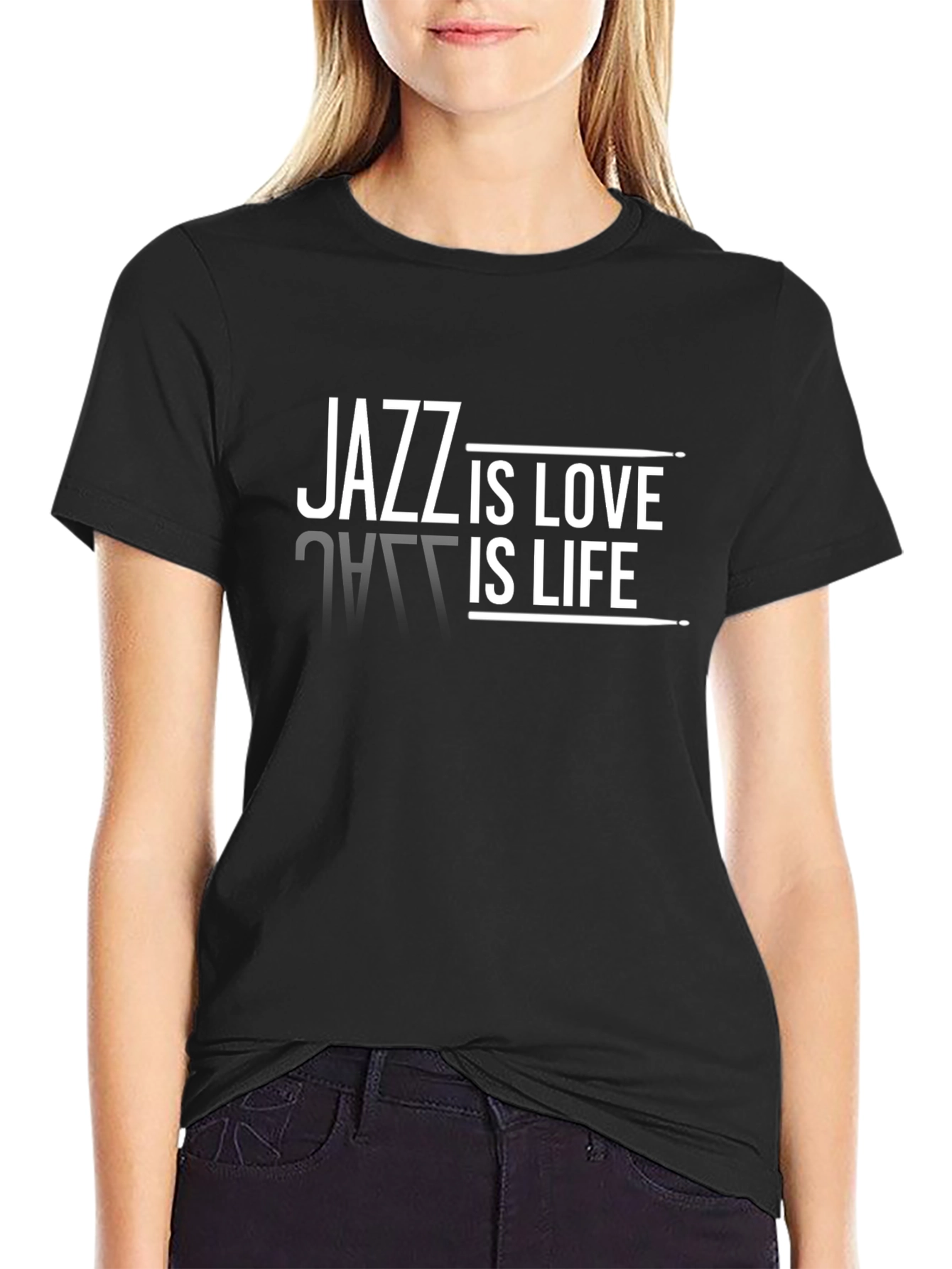 Jazz Is Love Is Life Black Graphic Tee