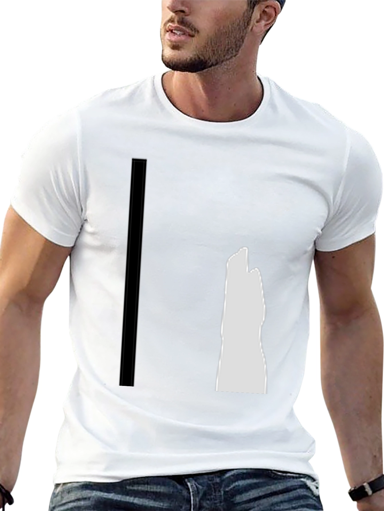 Modern Graphic Tee - Black Minimalist Design