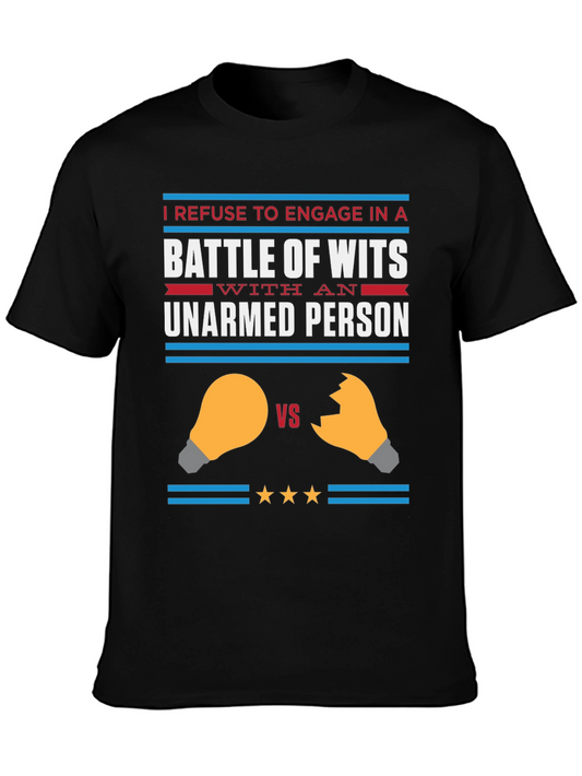 Humorous Battle of Wits Graphic Tee