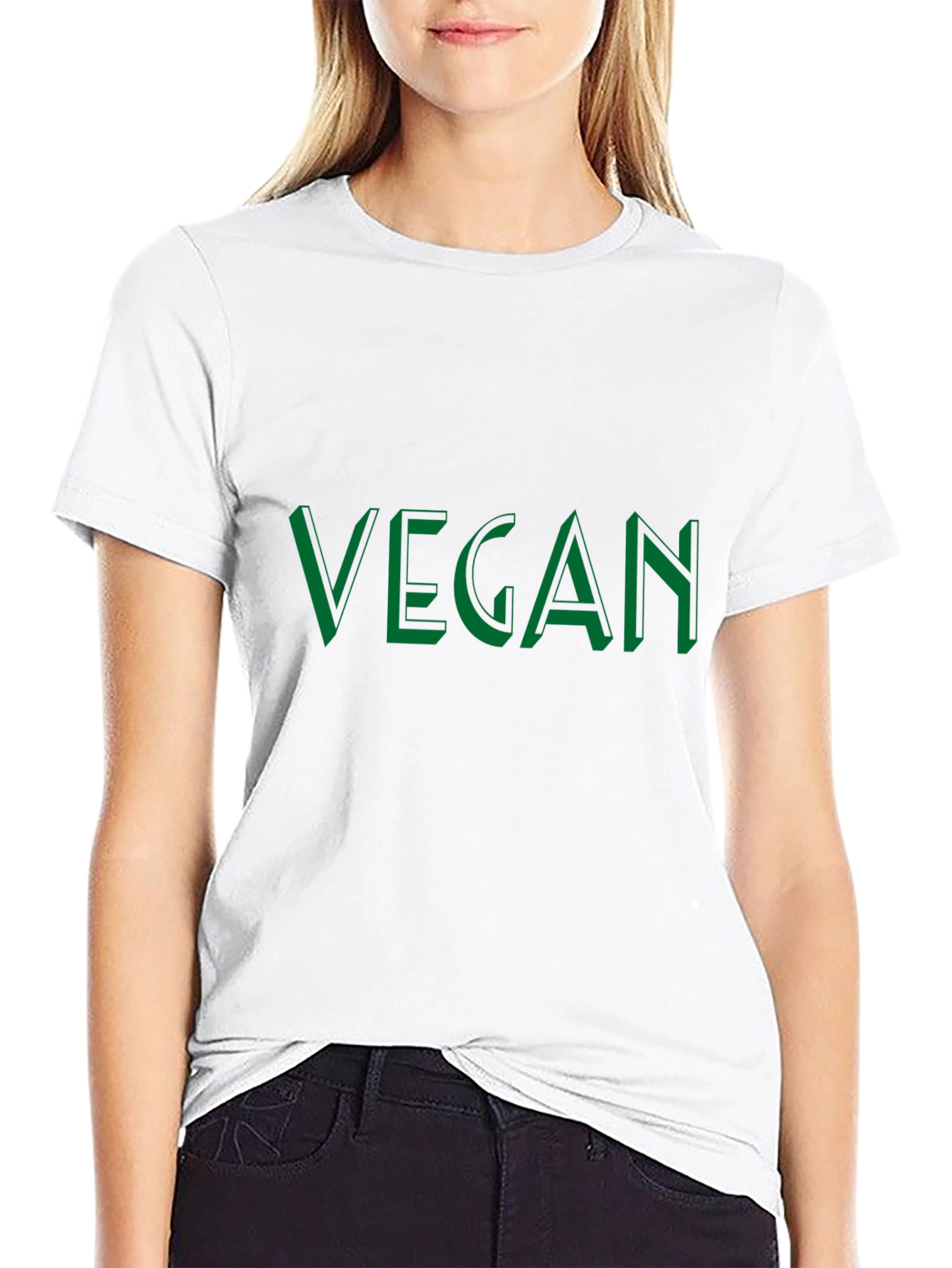Vegan Statement T-Shirt - Bold Green Print