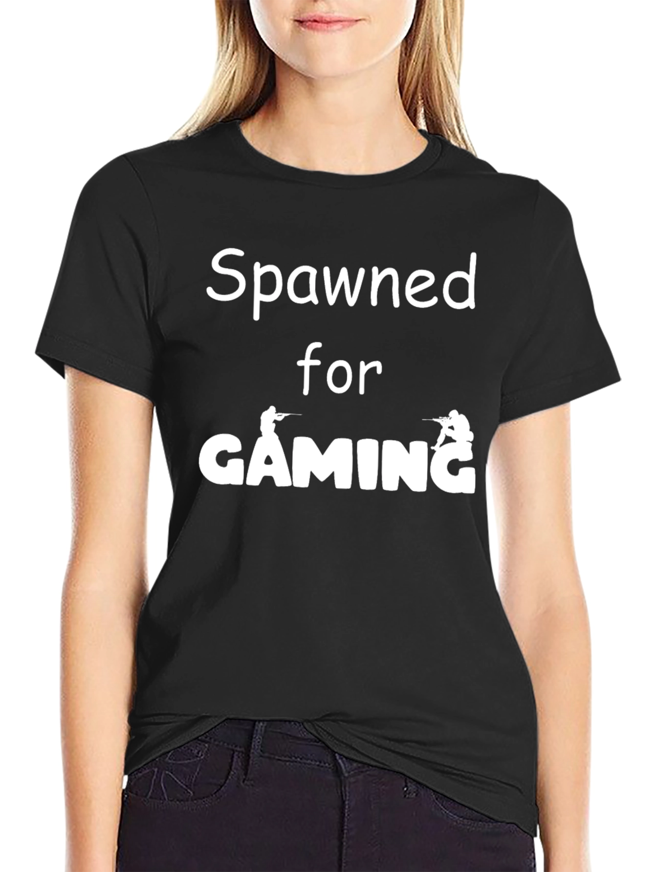 Spawned for Gaming Black T-Shirt