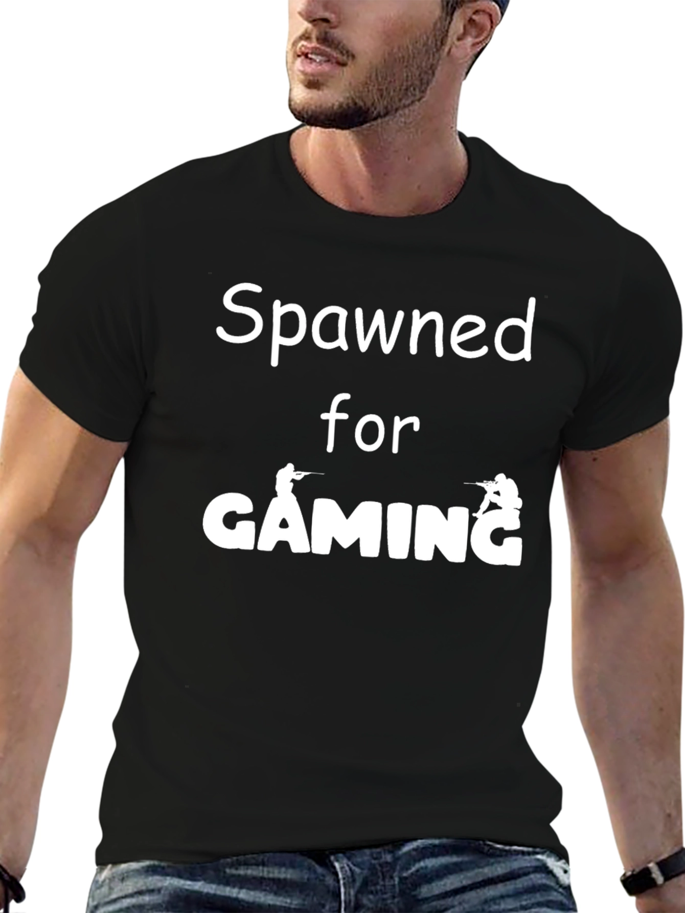 Spawned for Gaming Black T-Shirt