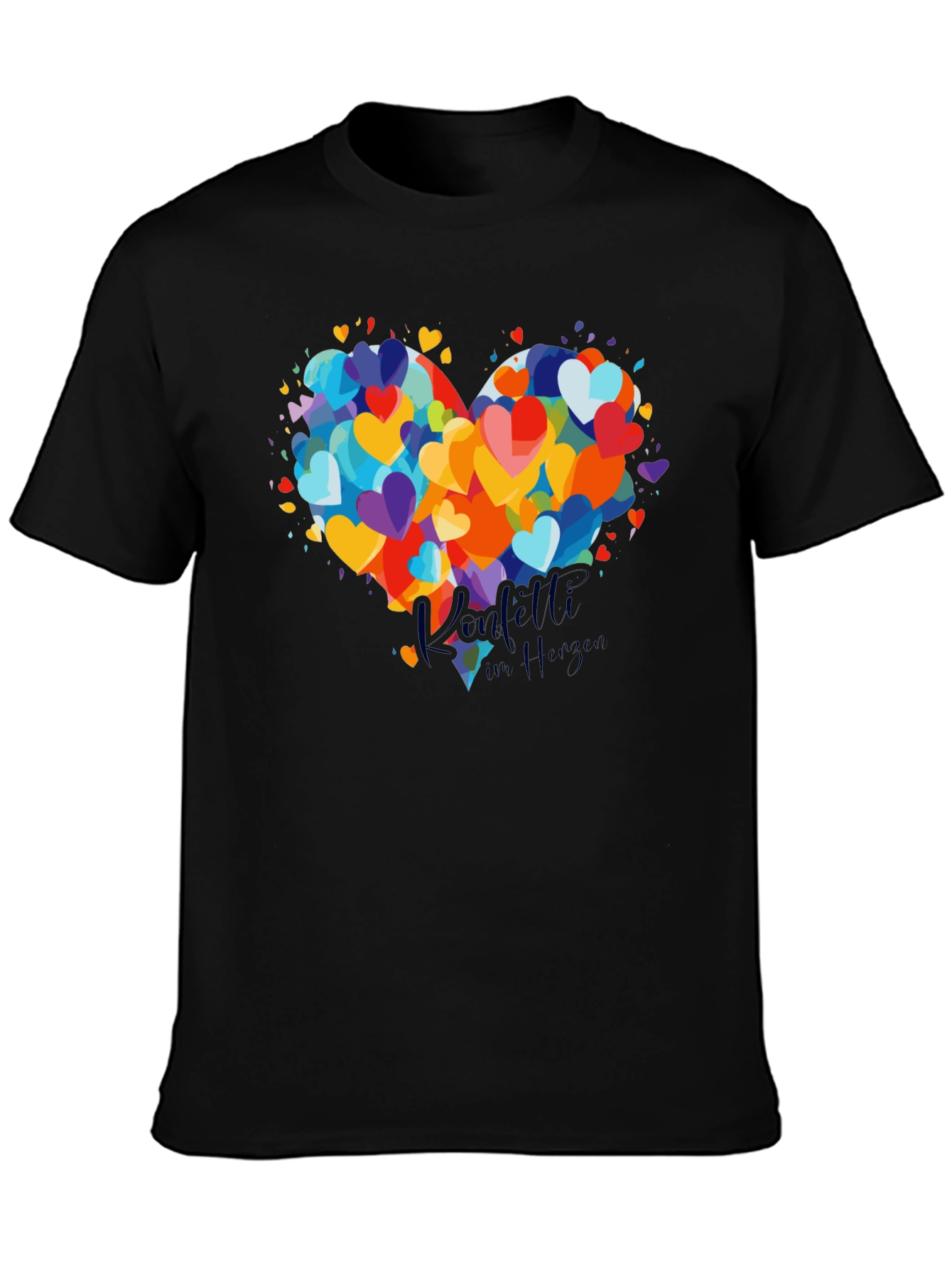 Confetti Hearts Graphic Tee - Stylish Design