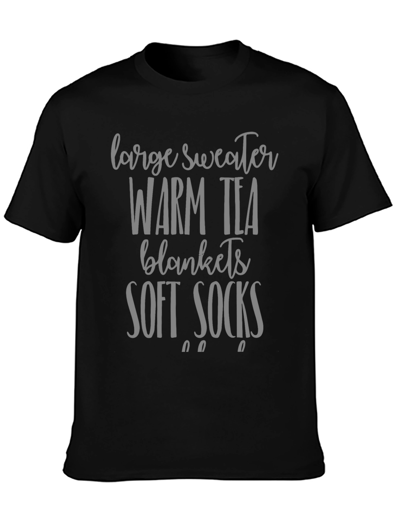 Cozy Day Black Graphic Tee - Soft Comfort