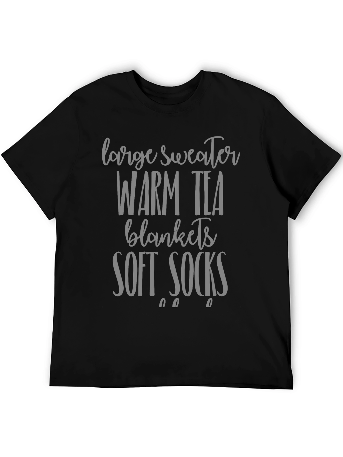 Cozy Day Black Graphic Tee - Soft Comfort