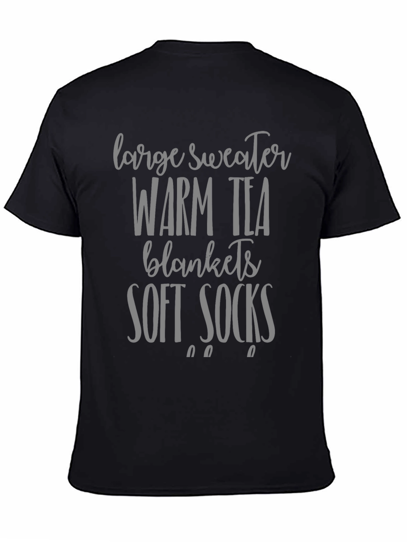 Cozy Day Black Graphic Tee - Soft Comfort