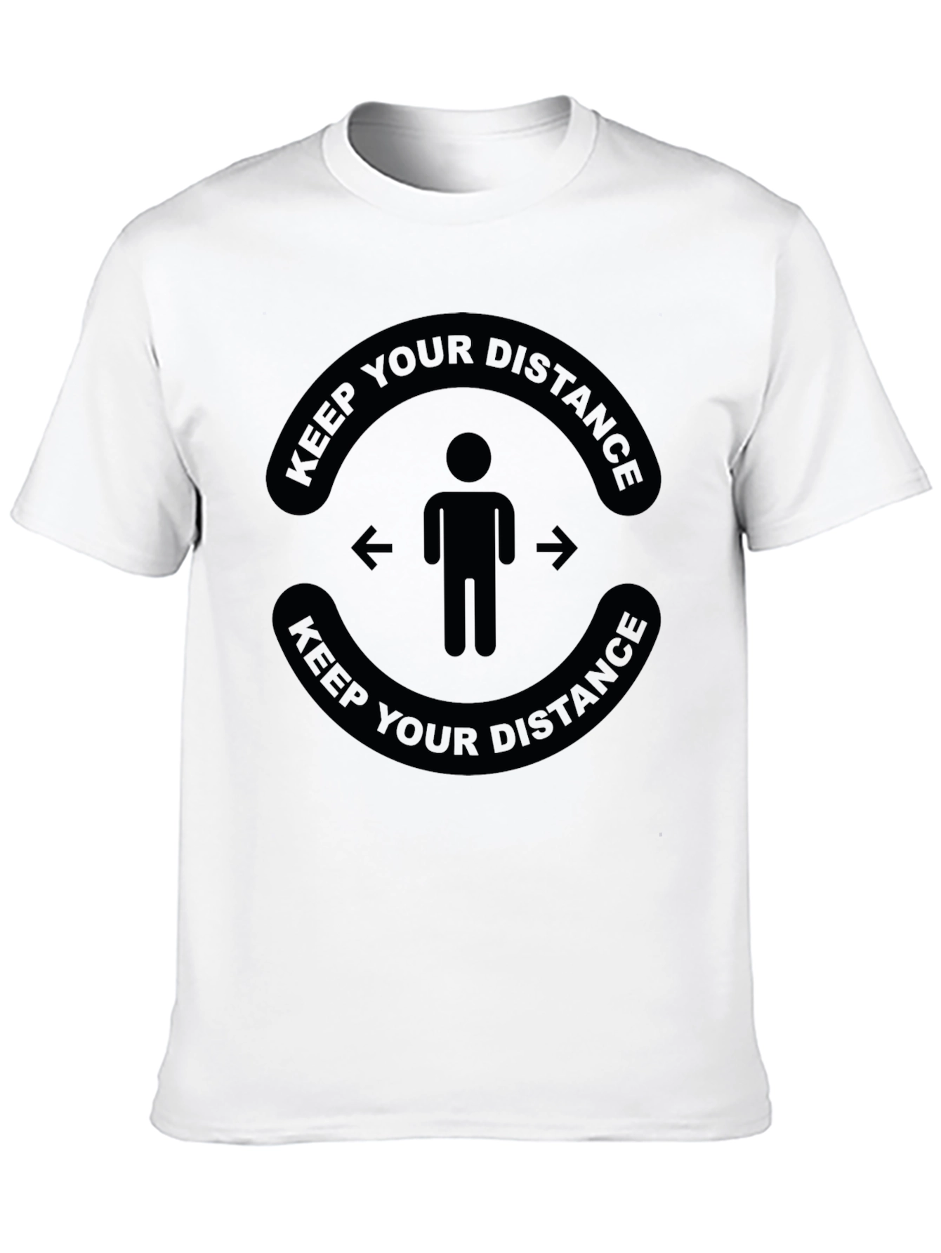 Keep Your Distance T-Shirt - Black Social Distancing Tee