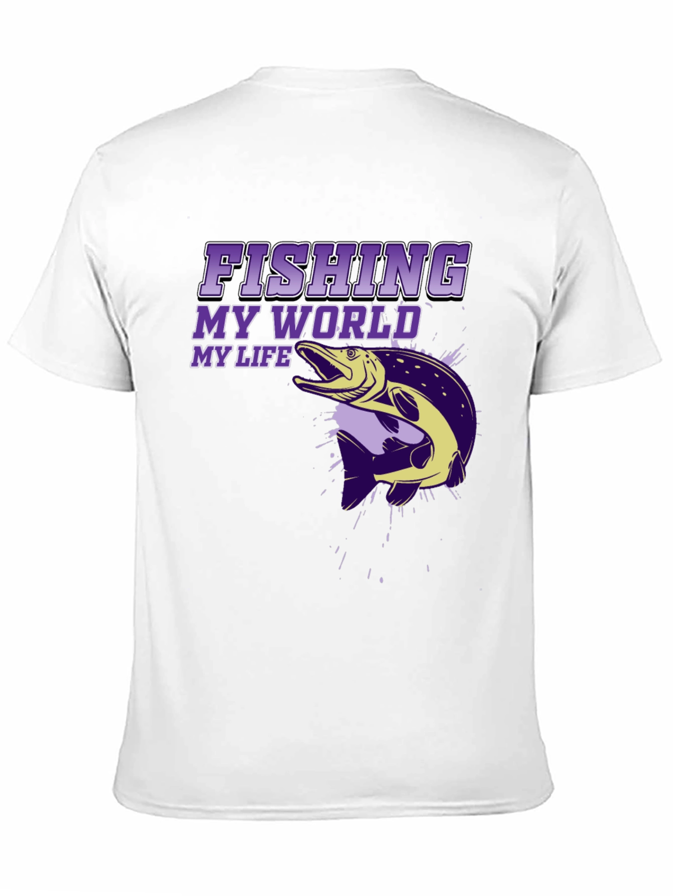 Fishing My World My Life Black Graphic Tee