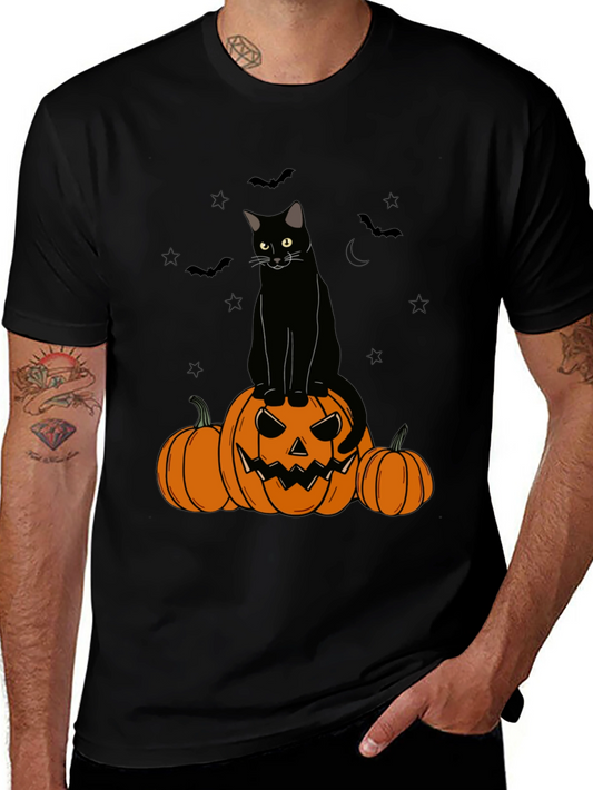 Halloween Cat & Pumpkin T-Shirt