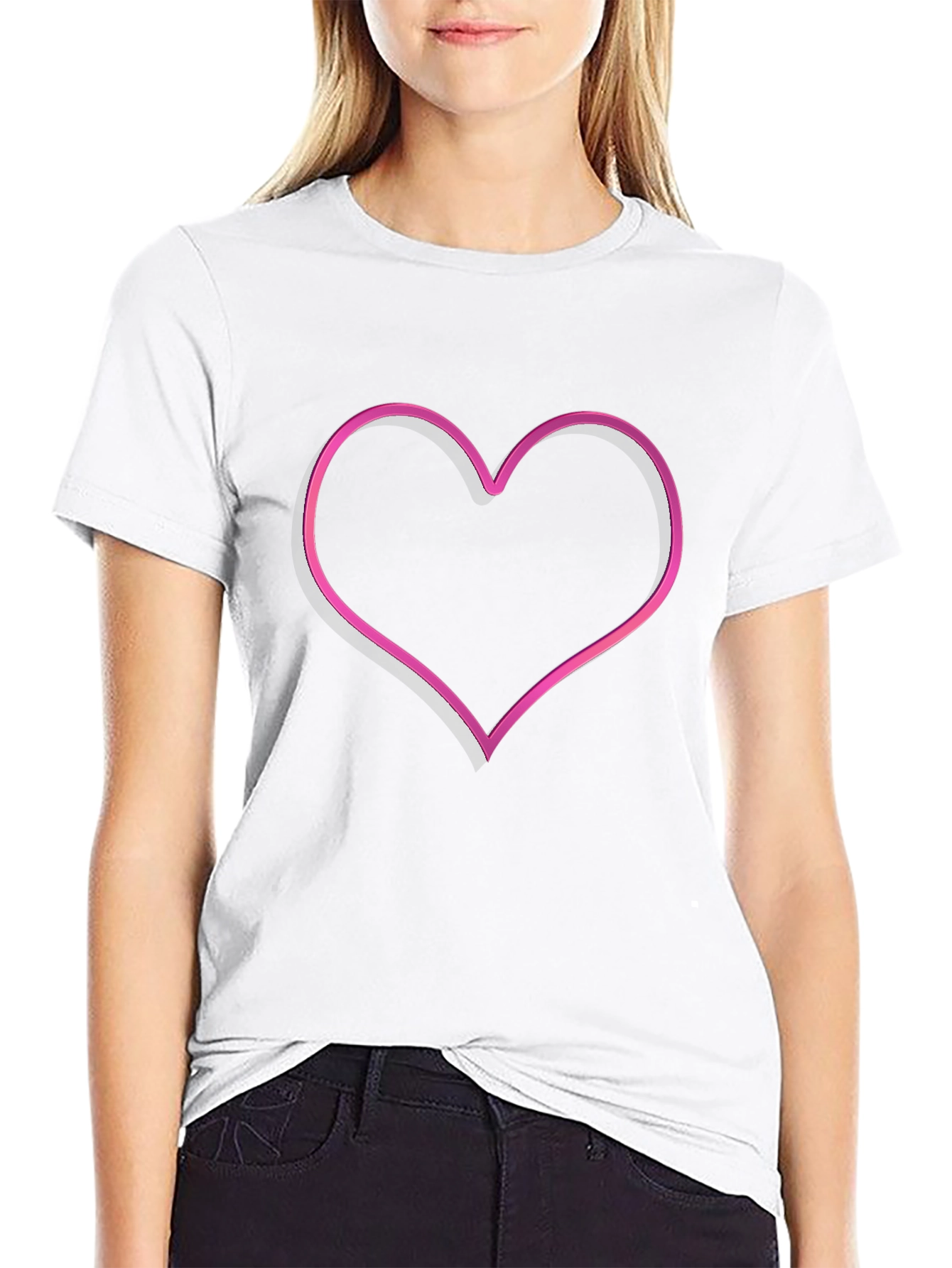 Neon Heart Graphic Tee - Stylish Mens Black T-Shirt