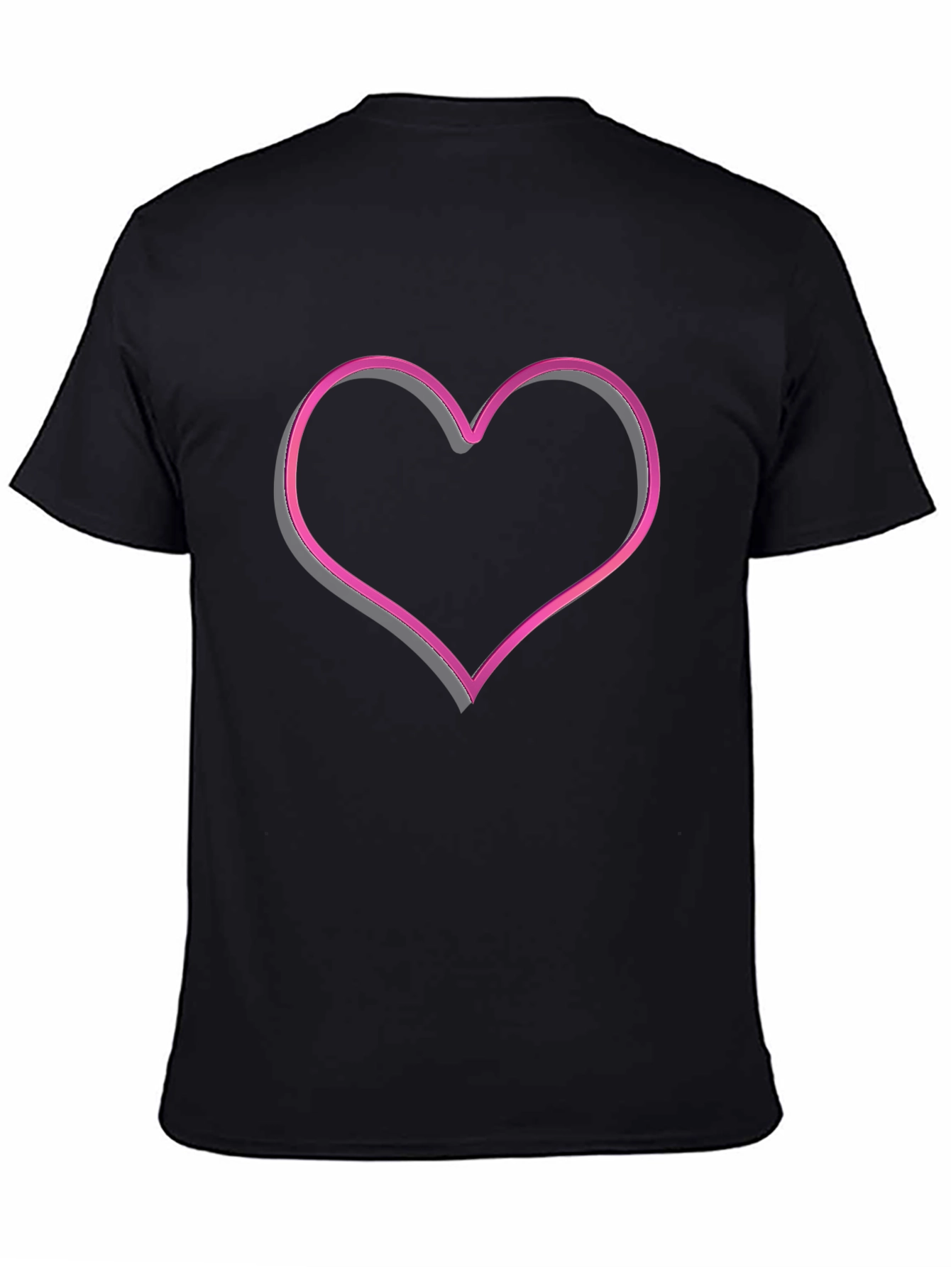 Neon Heart Graphic Tee - Stylish Mens Black T-Shirt