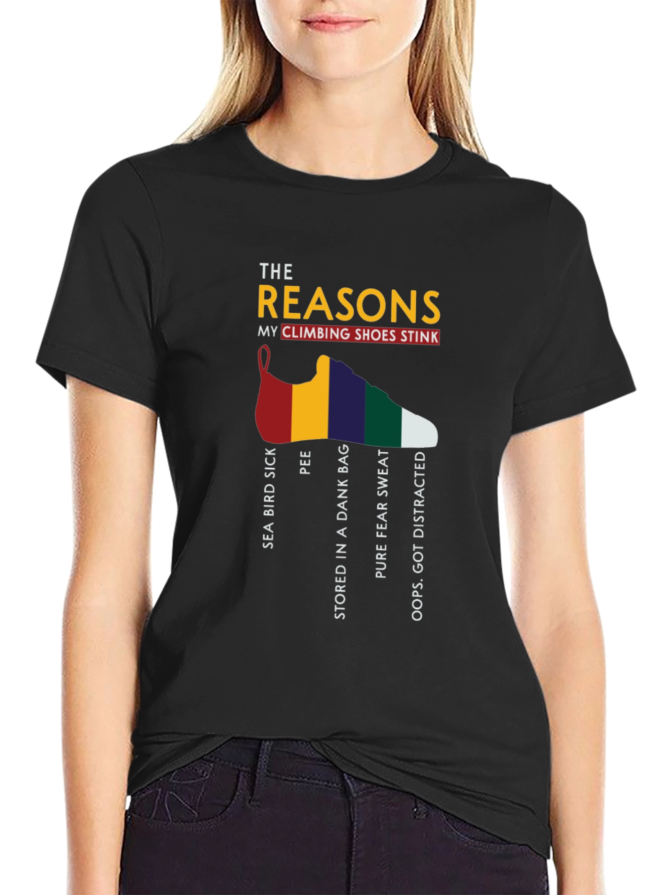 Climbing Shoe Stink Reasons T-Shirt Funny Gift