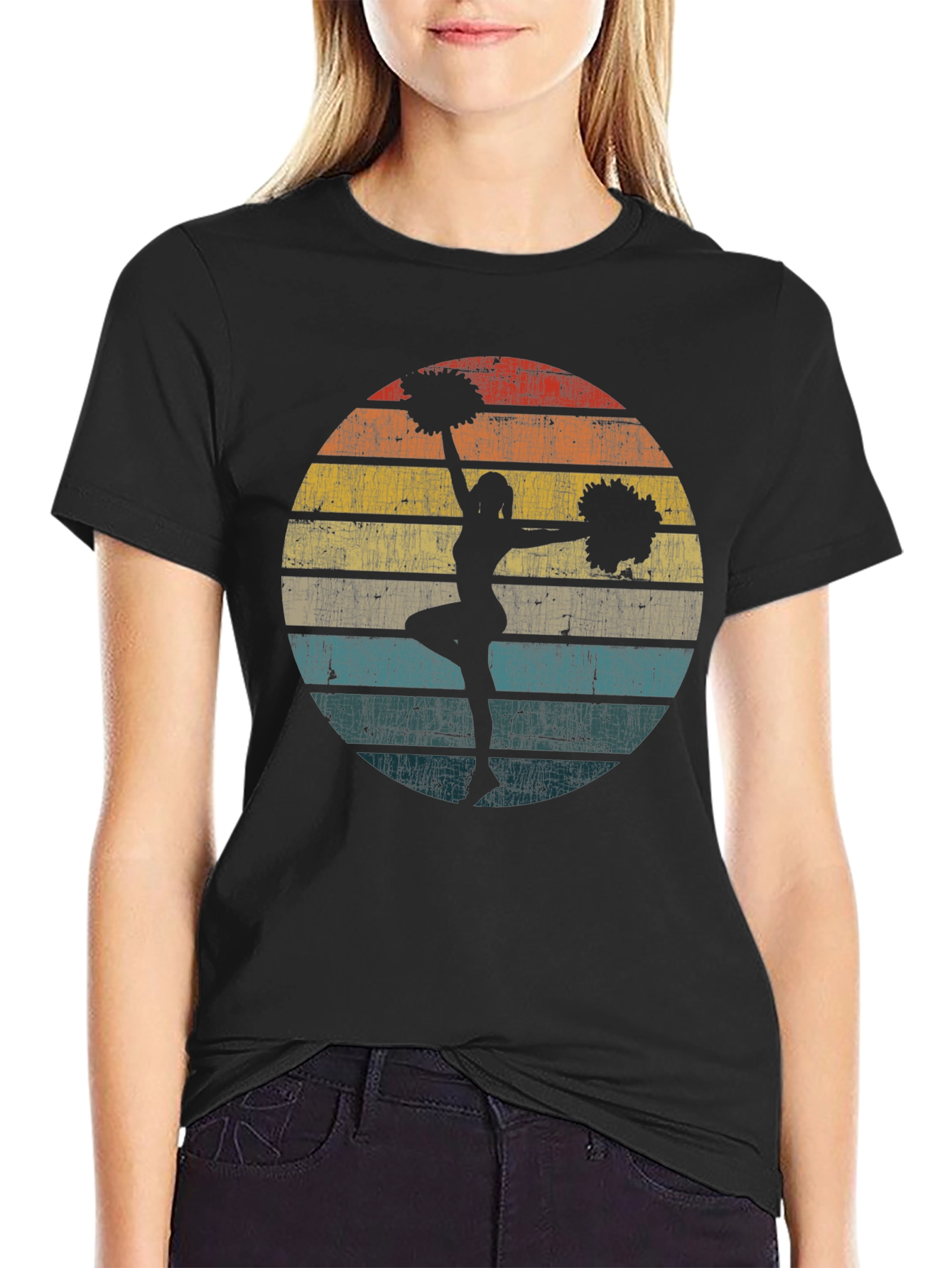 Retro Cheerleader Silhouette T-Shirt