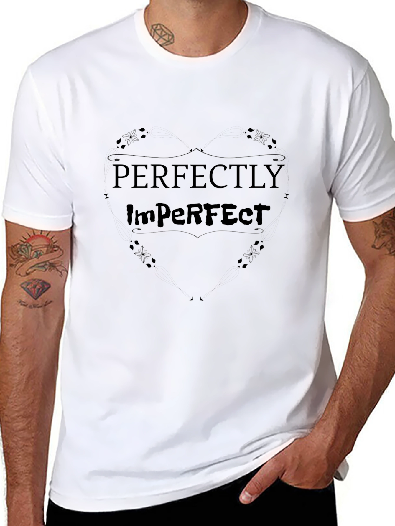 Perfectly Imperfect Black Graphic T-Shirt