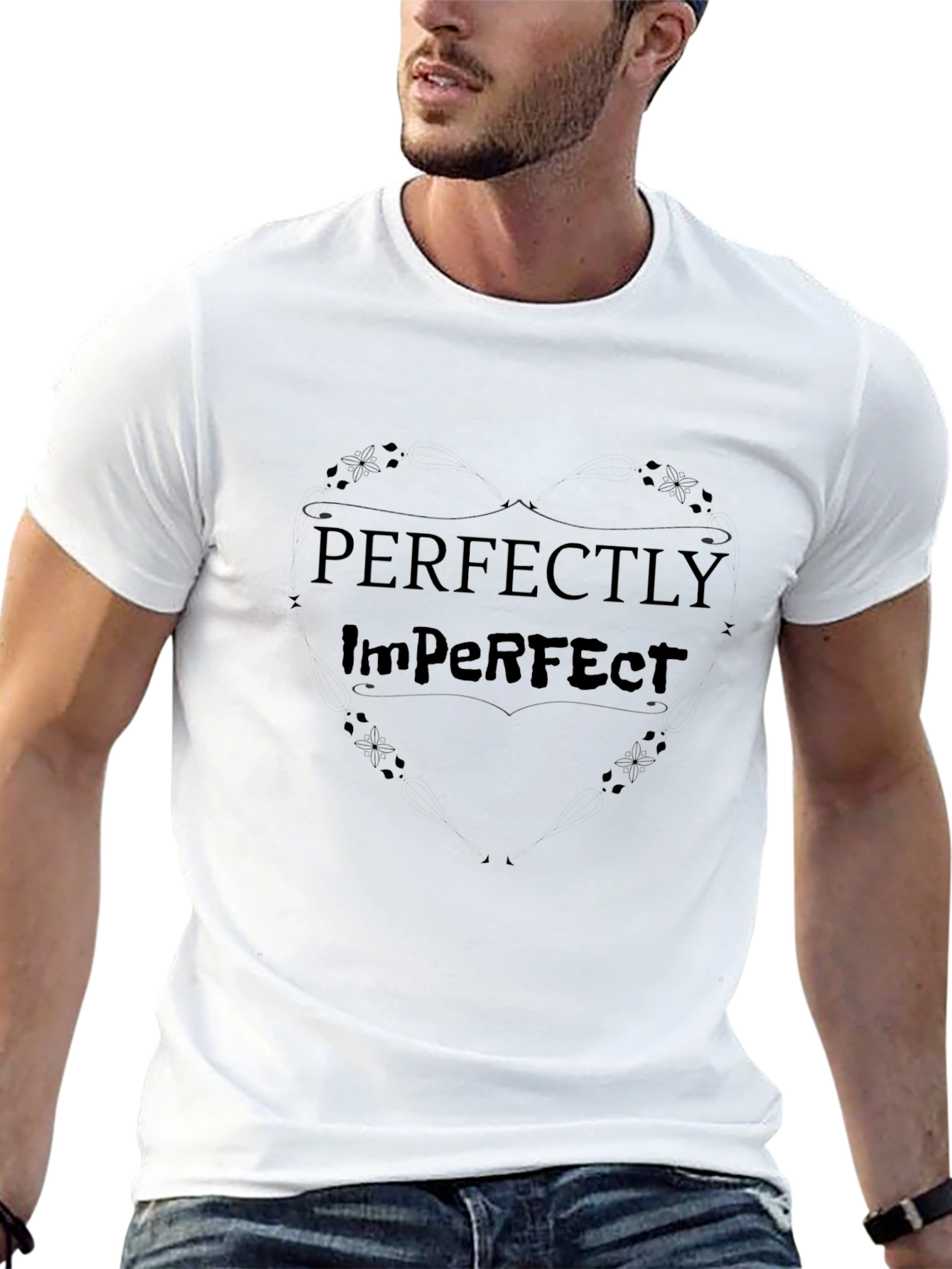 Perfectly Imperfect Black Graphic T-Shirt