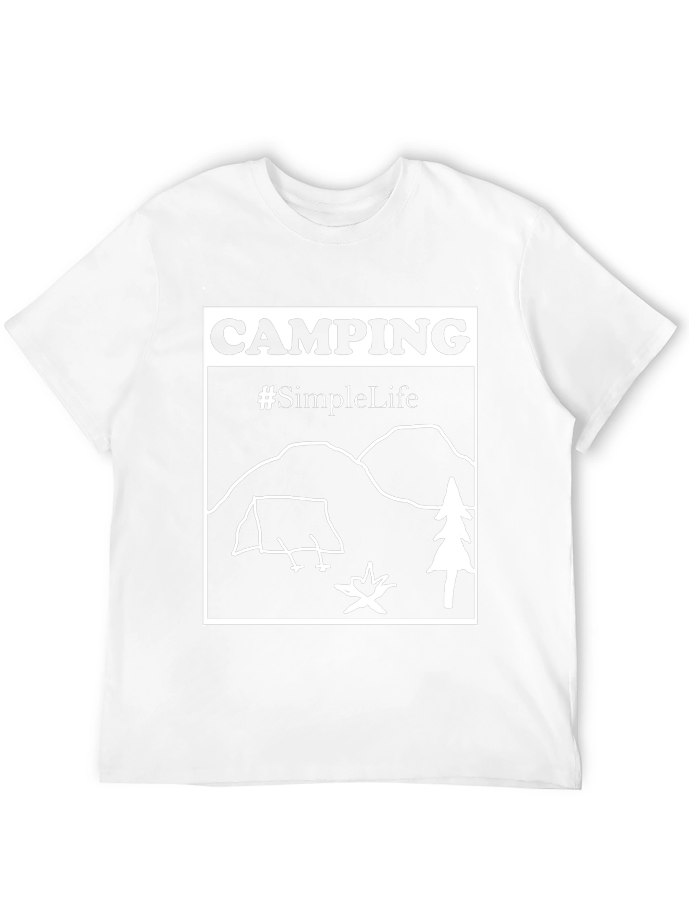 Camping #SimpleLife Graphic Tee - Black Cotton T-Shirt