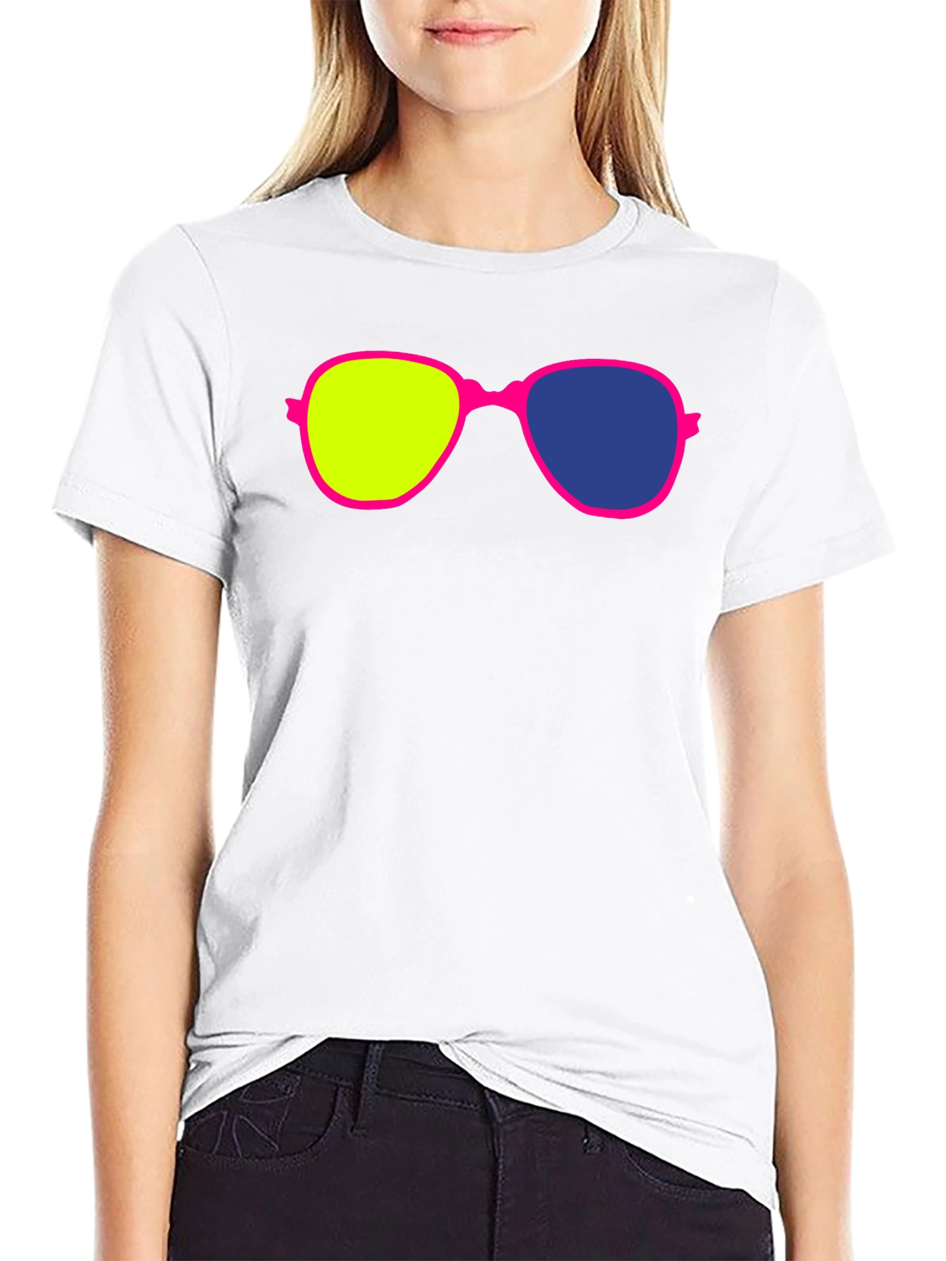Retro Sunglasses Graphic Tee - Novelty Design