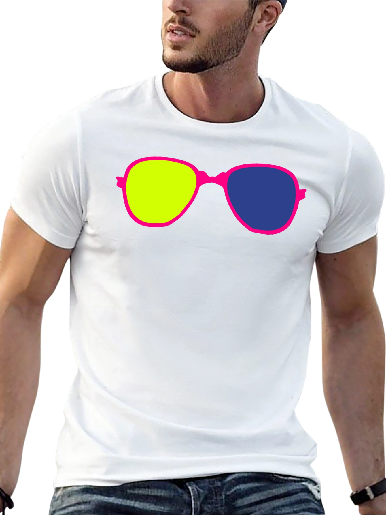 Retro Sunglasses Graphic Tee - Novelty Design