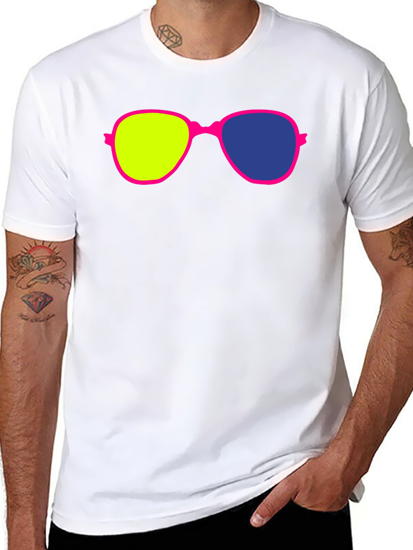 Retro Sunglasses Graphic Tee - Novelty Design