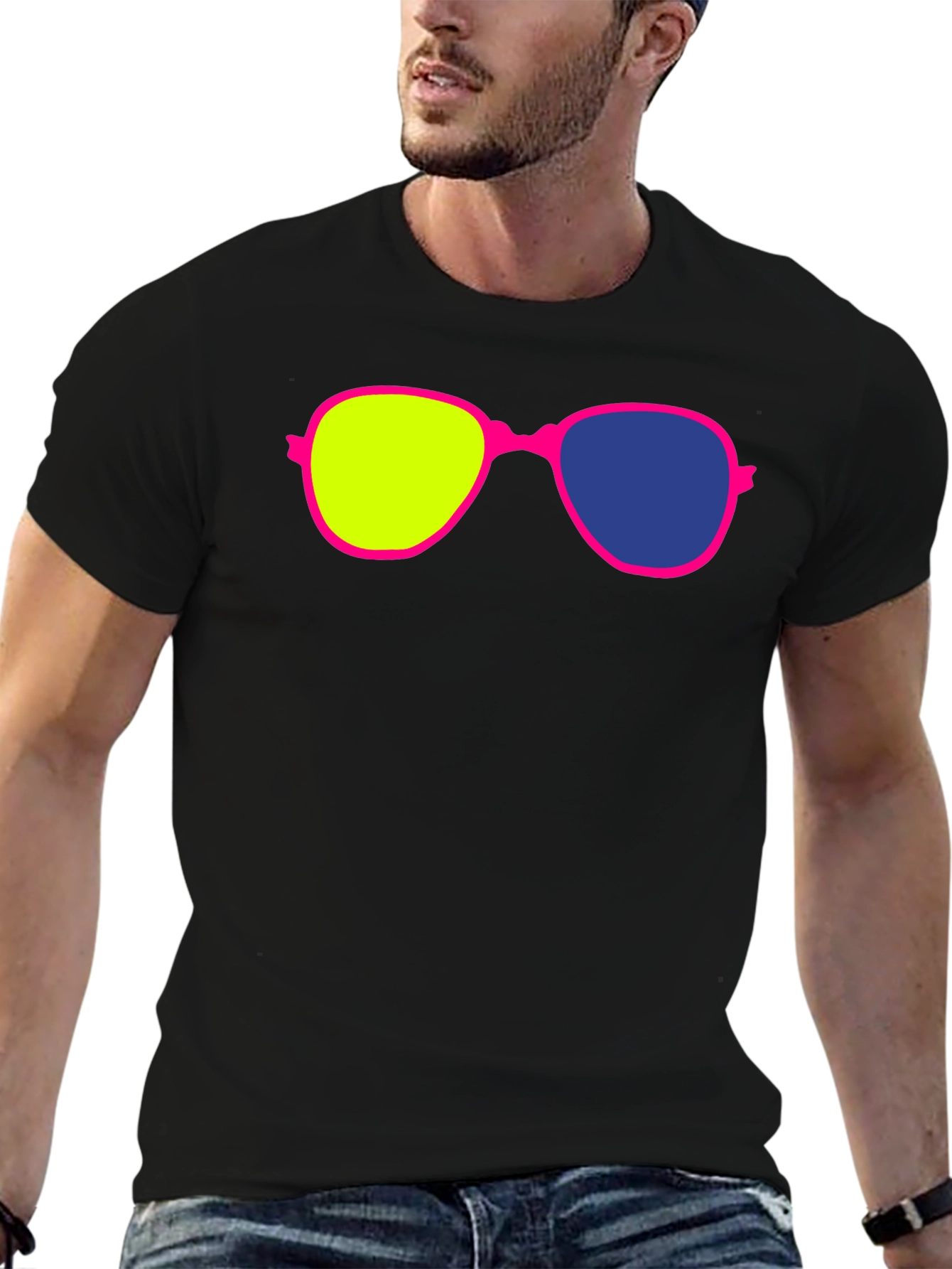 Retro Sunglasses Graphic Tee - Novelty Design