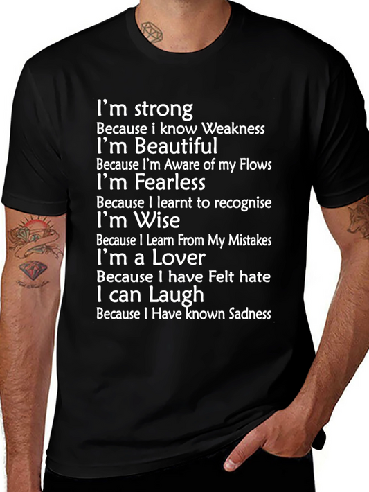 Inspirational Graphic Tee - Strong Beautiful Fearless