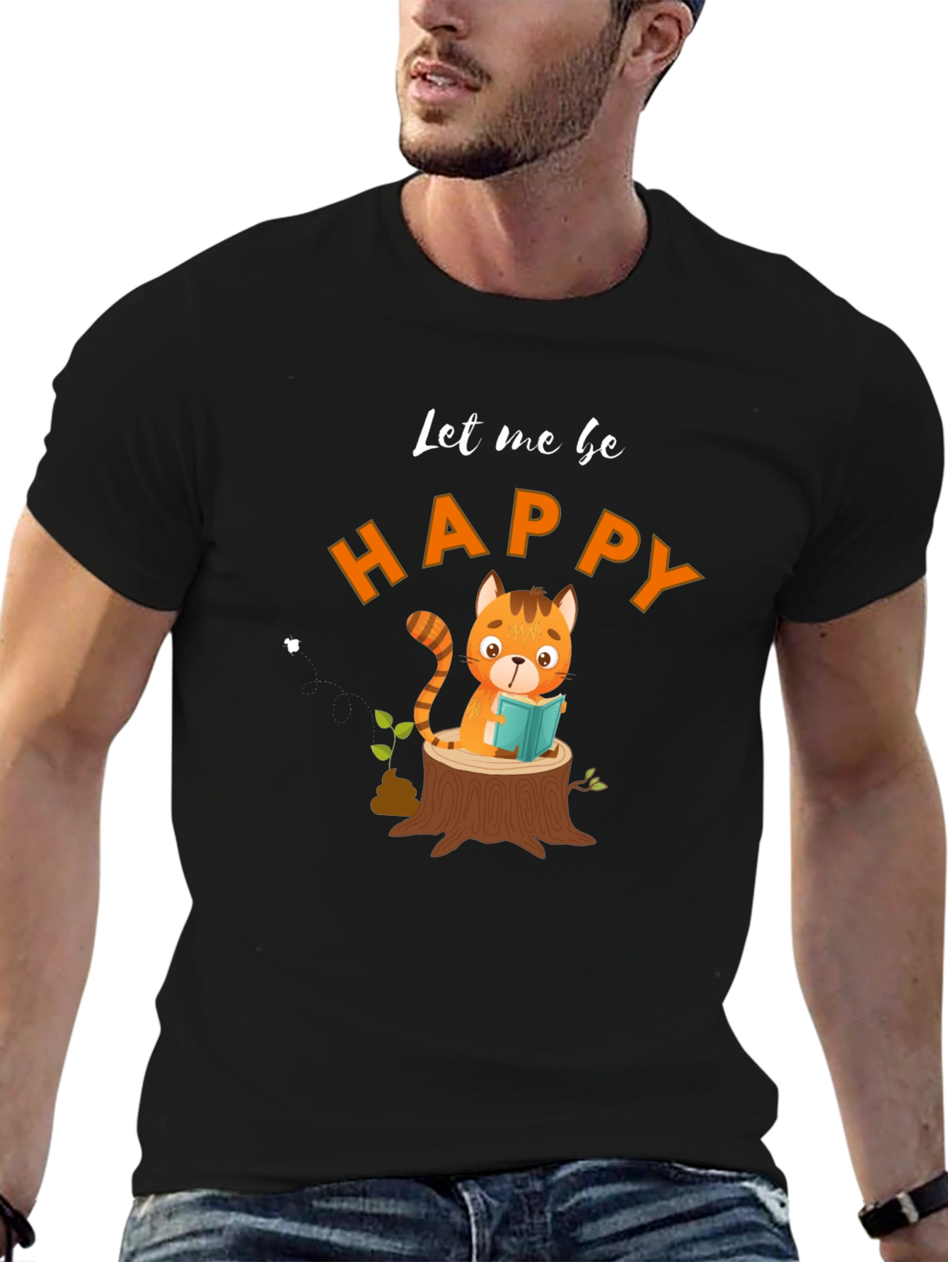 Let Me Be Happy Black T-Shirt