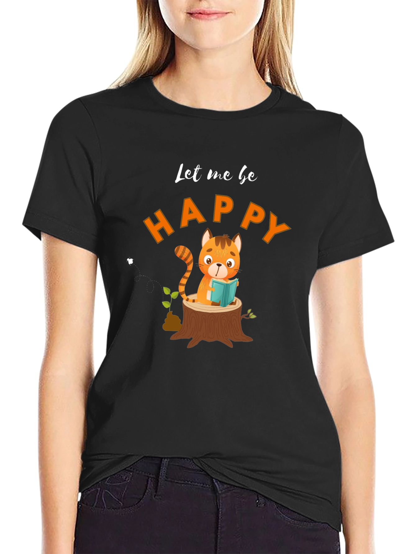 Let Me Be Happy Black T-Shirt
