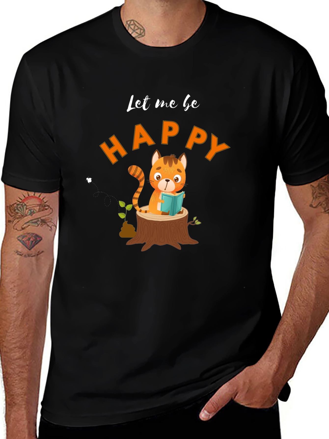 Let Me Be Happy Black T-Shirt