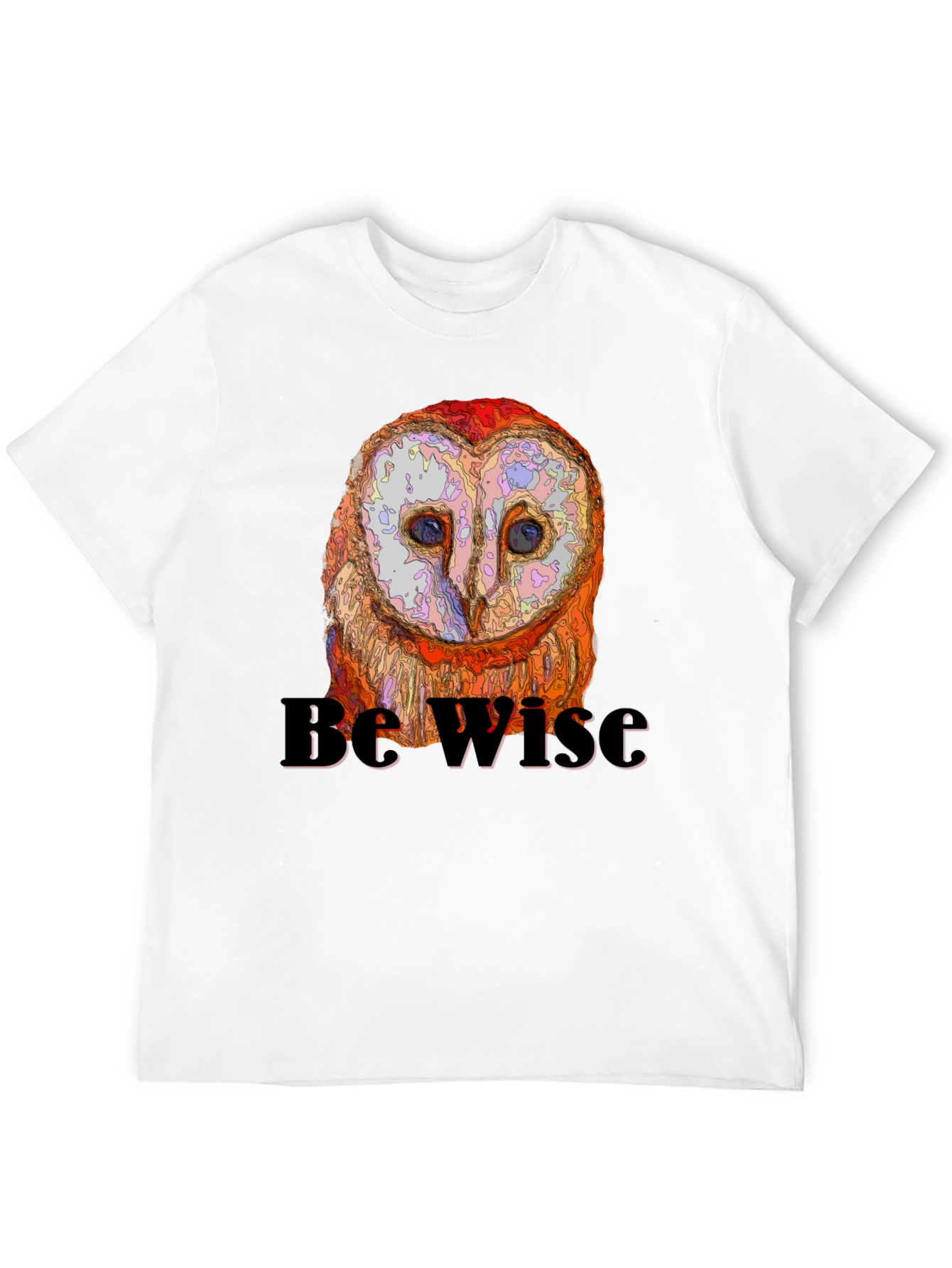 Wise Owl Graphic Print Mens Black T-Shirt