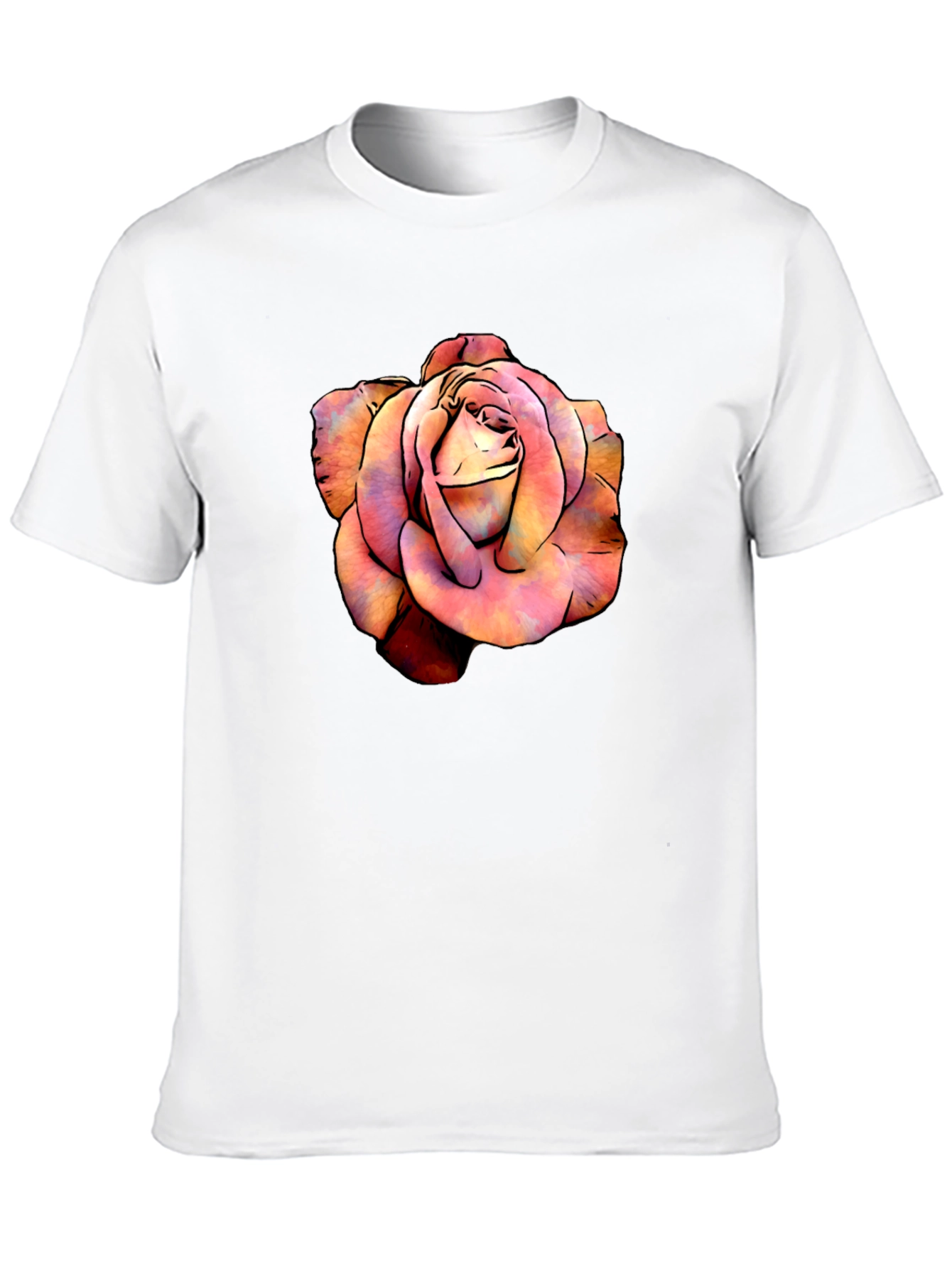 Rose Graphic Tee - Black Cotton Blend