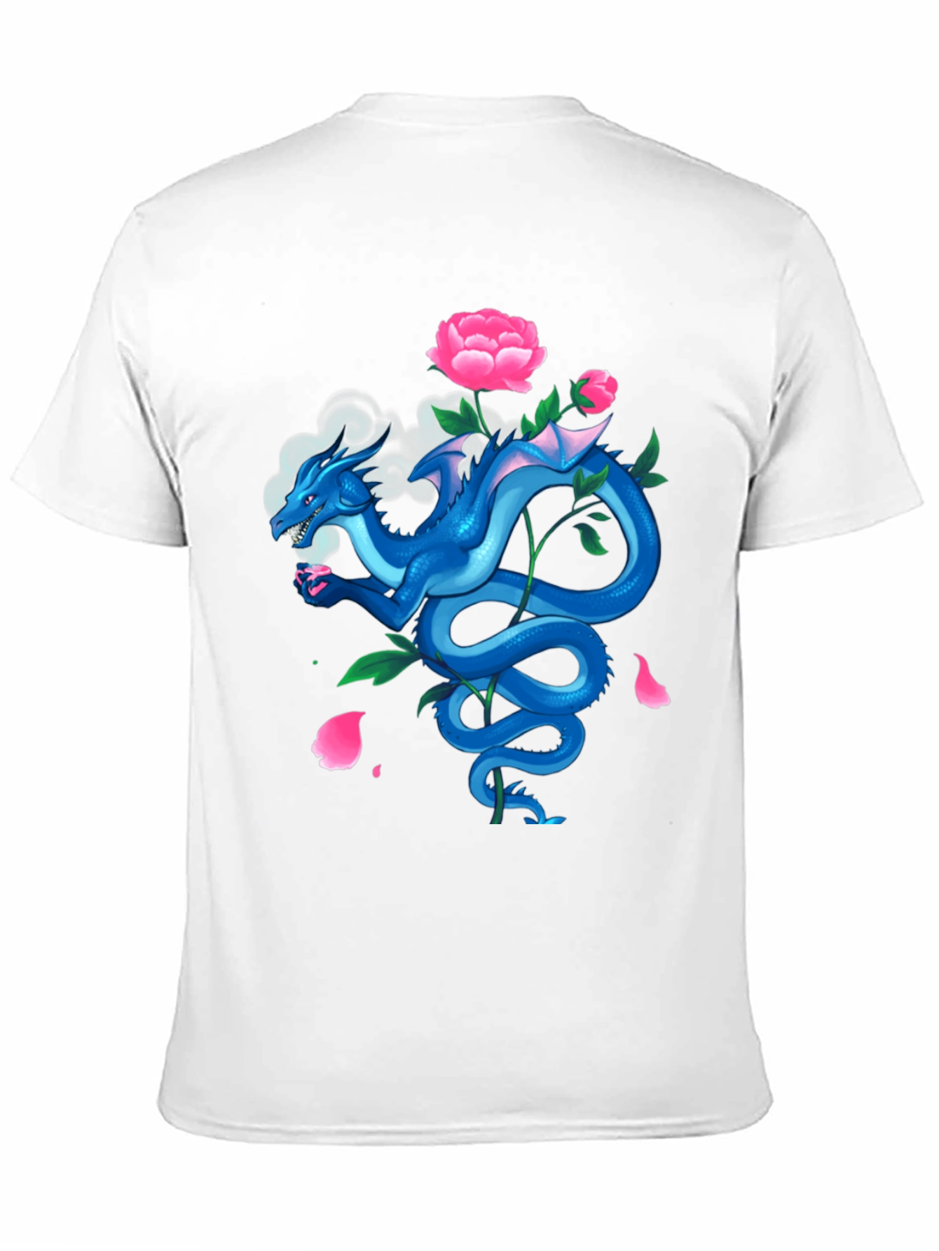 Dragon with Peonies Black T-Shirt