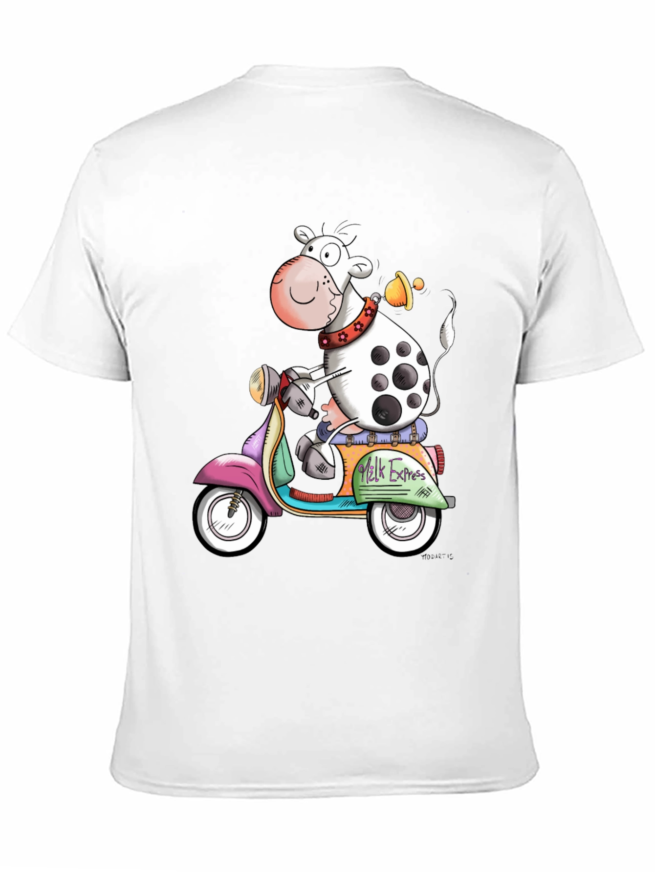 Cow on Scooter Graphic T-Shirt - Milk Express
