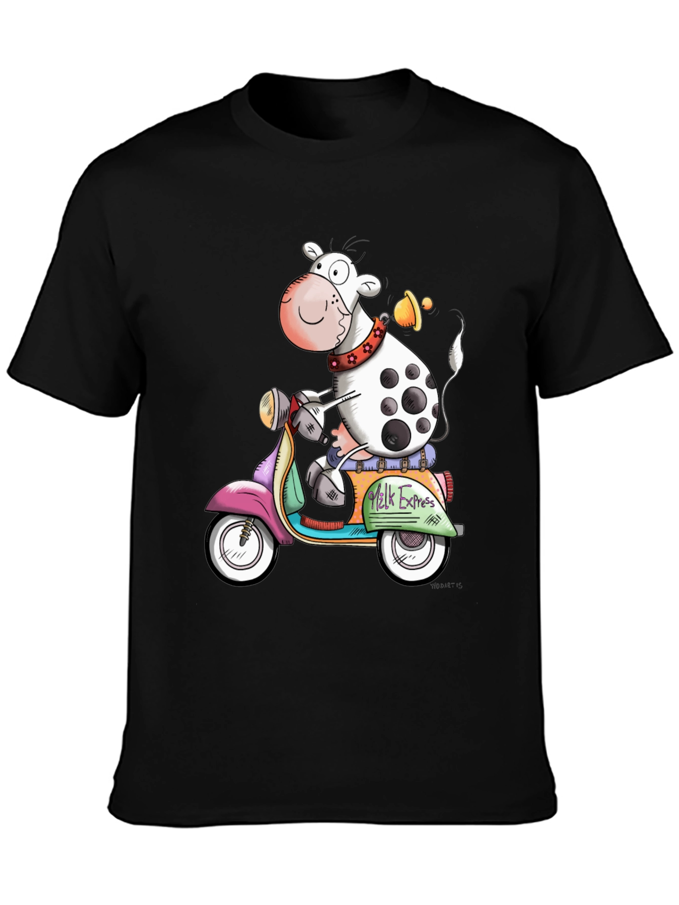 Cow on Scooter Graphic T-Shirt - Milk Express