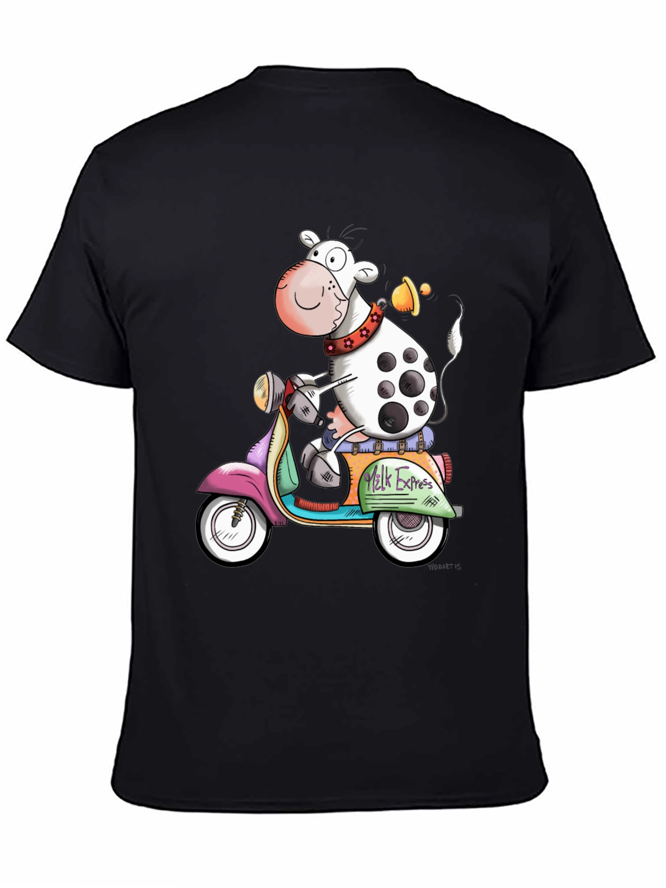 Cow on Scooter Graphic T-Shirt - Milk Express