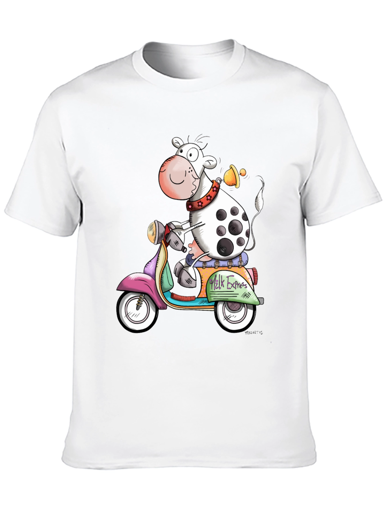 Cow on Scooter Graphic T-Shirt - Milk Express