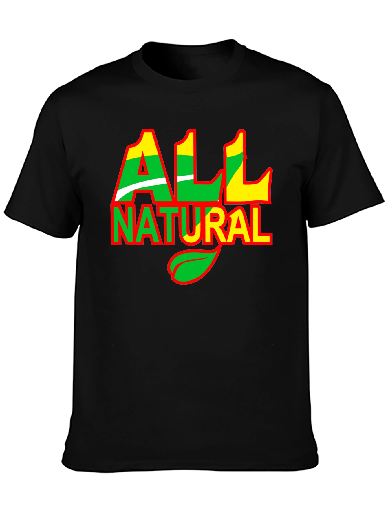 All Natural Graphic Print Black T-Shirt