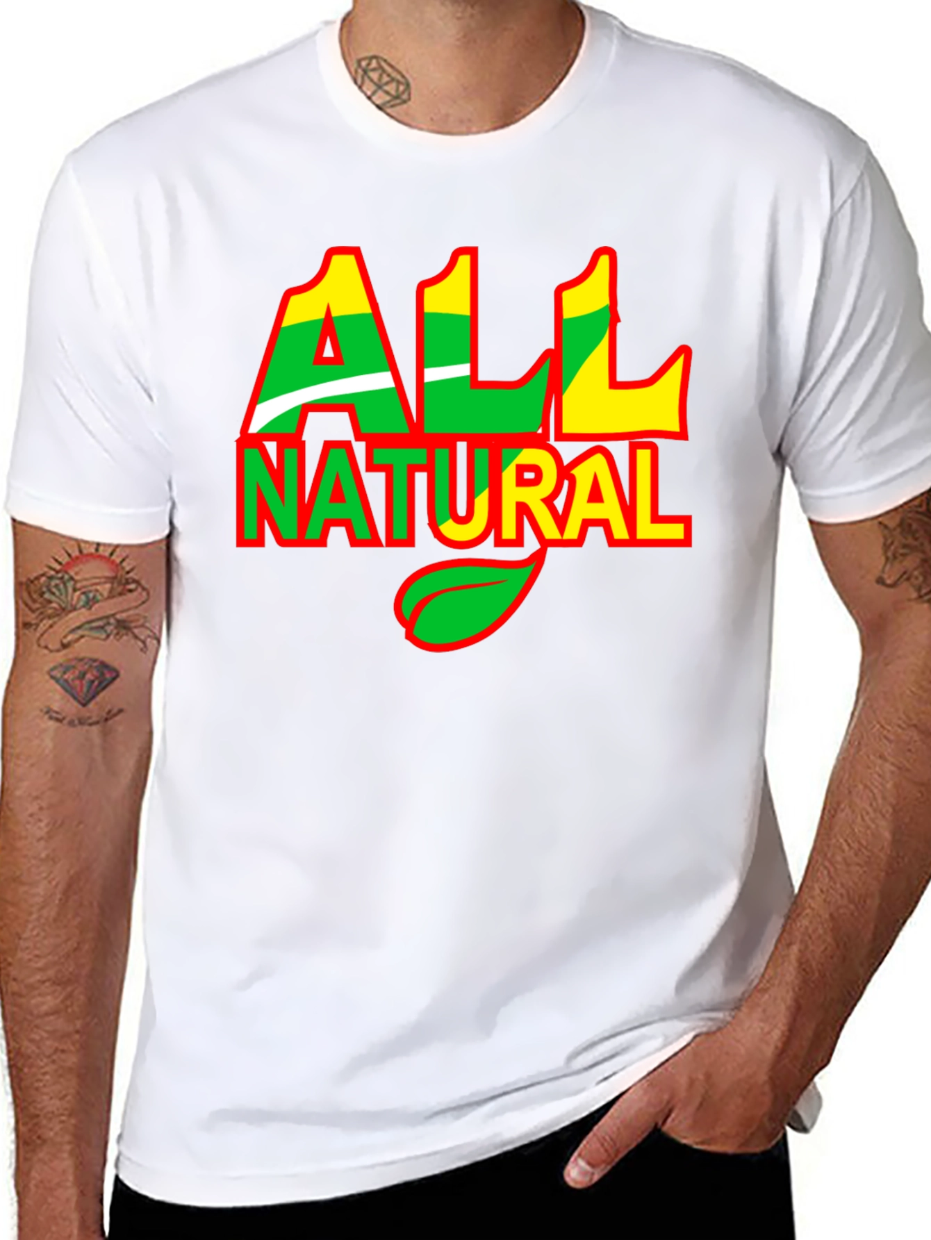 All Natural Graphic Print Black T-Shirt