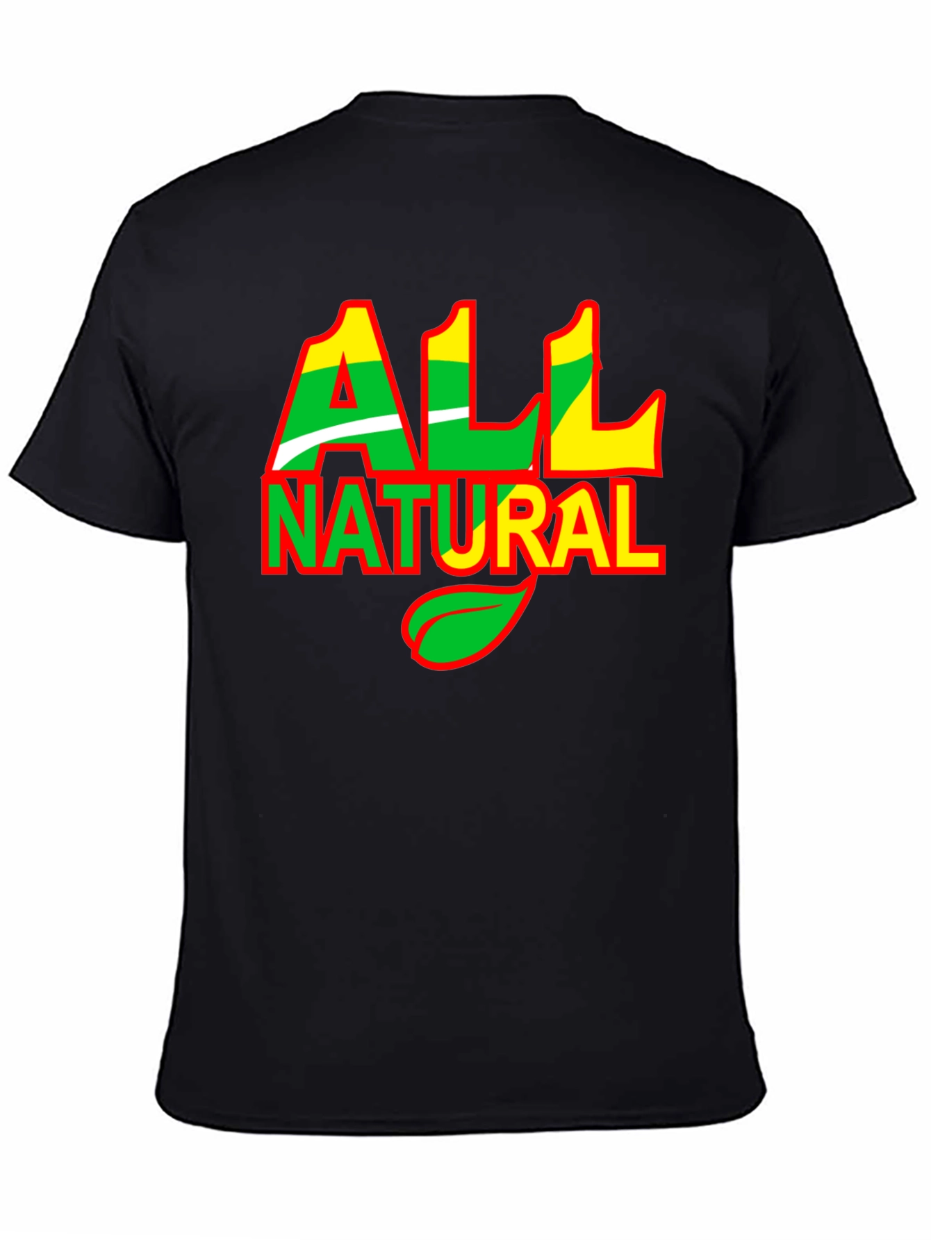 All Natural Graphic Print Black T-Shirt