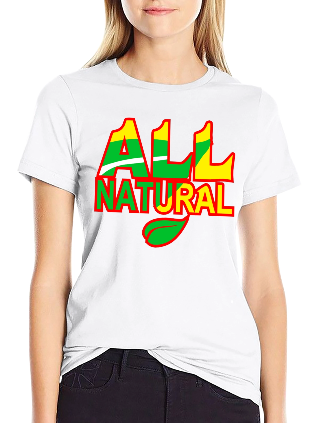 All Natural Graphic Print Black T-Shirt